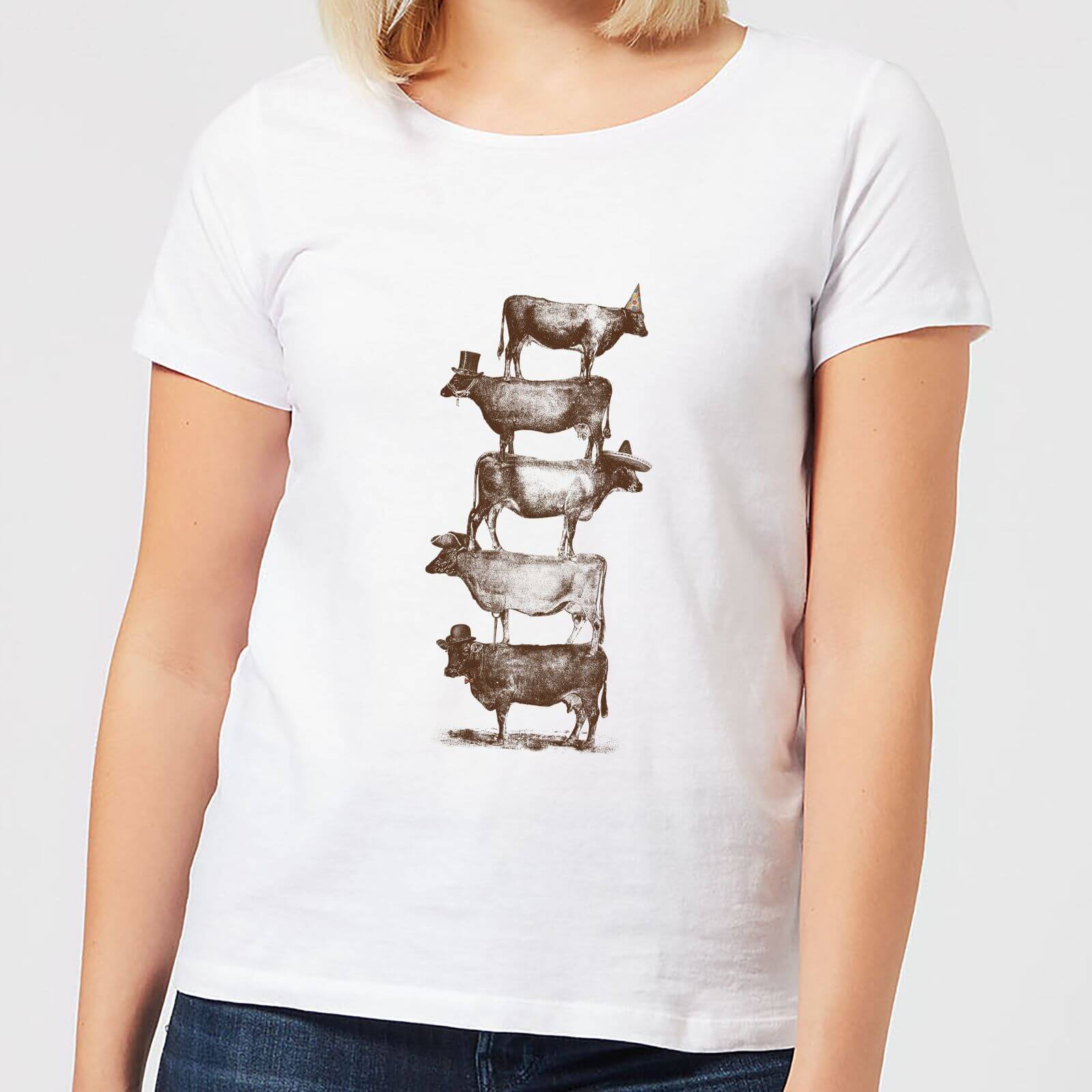 Florent Bodart Cow Cow Nuts Women's T-Shirt - White - 4XL - White