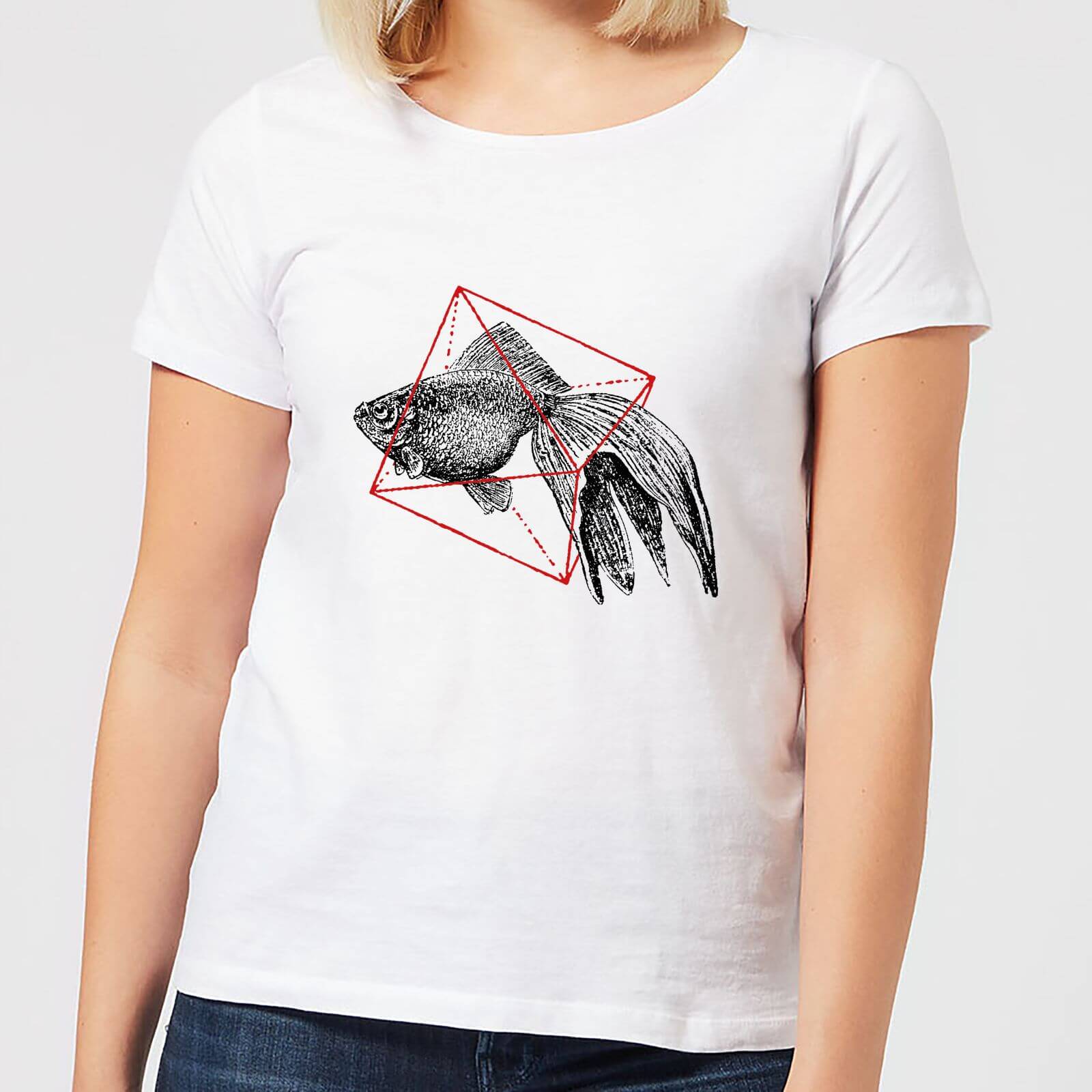 Florent Bodart Fish In Geometry Women's T-Shirt - White - 4XL - White