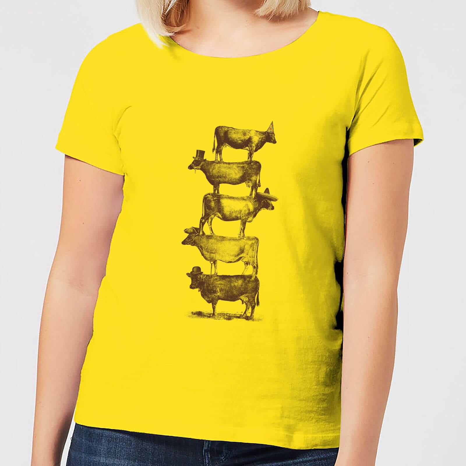 Florent Bodart Cow Cow Nuts Women's T-Shirt - Yellow - S - Yellow