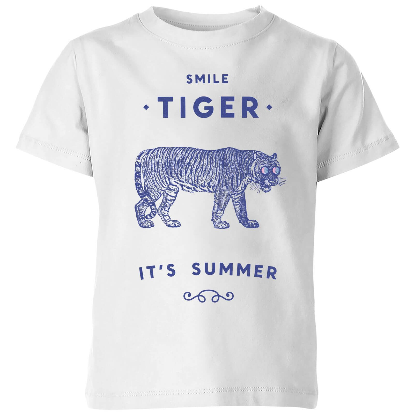 Florent Bodart Smile Tiger Kids' T-Shirt - White - 3-4 Years - White