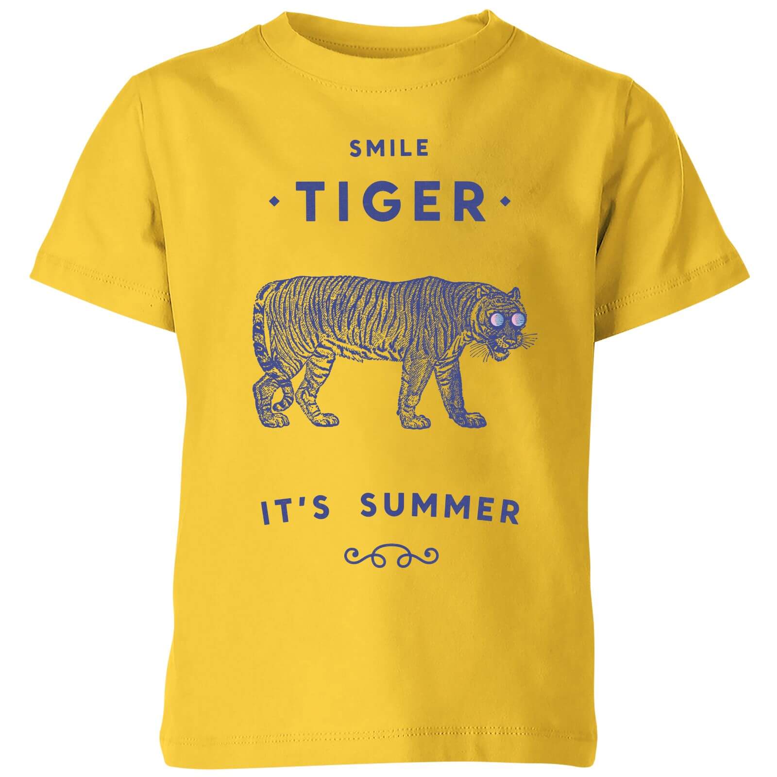 Florent Bodart Smile Tiger Kids' T-Shirt - Yellow - 3-4 Years