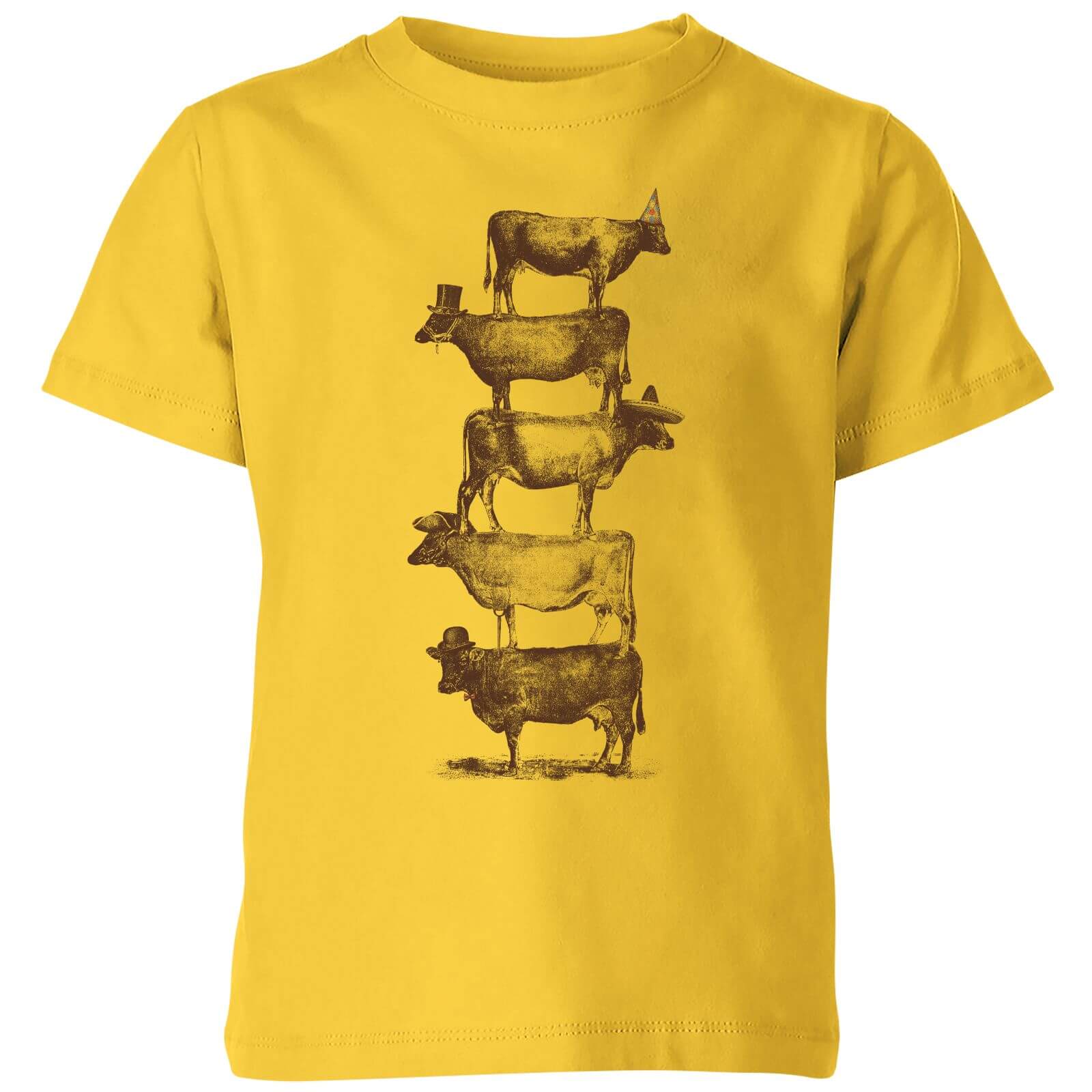 Florent Bodart Cow Cow Nuts Kids' T-Shirt - Yellow - 3-4 Years - Yellow