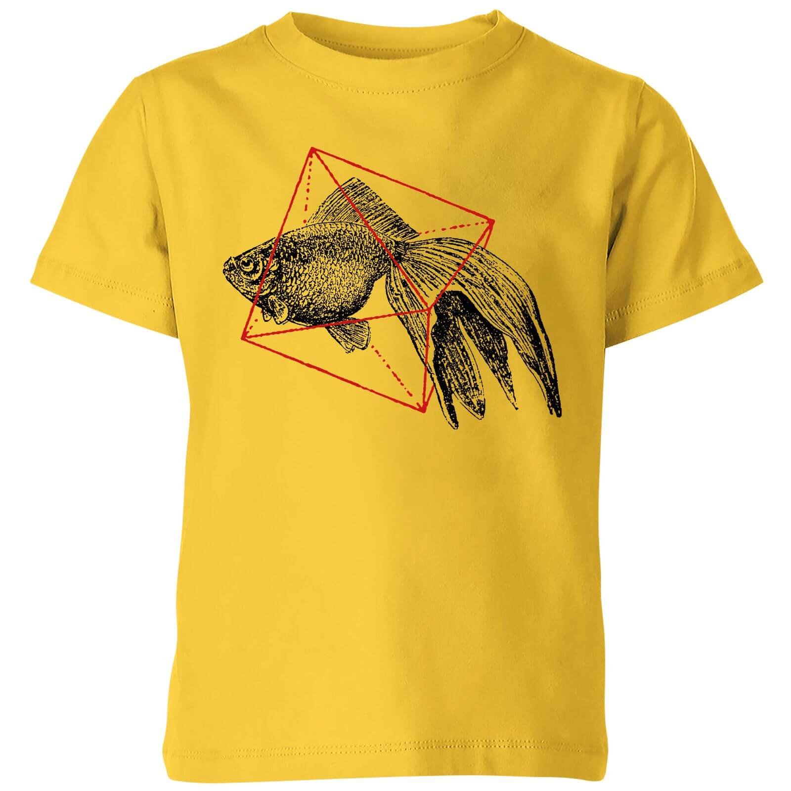 Florent Bodart Fish In Geometry Kids' T-Shirt - Yellow - 3-4 Years - Yellow
