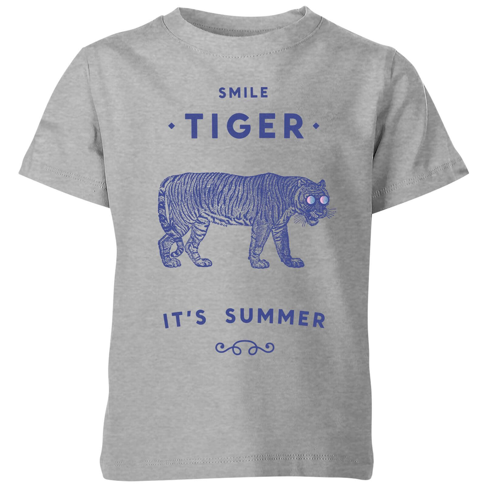 Florent Bodart Smile Tiger Kids' T-Shirt - Grey - 3-4 Years - Grey