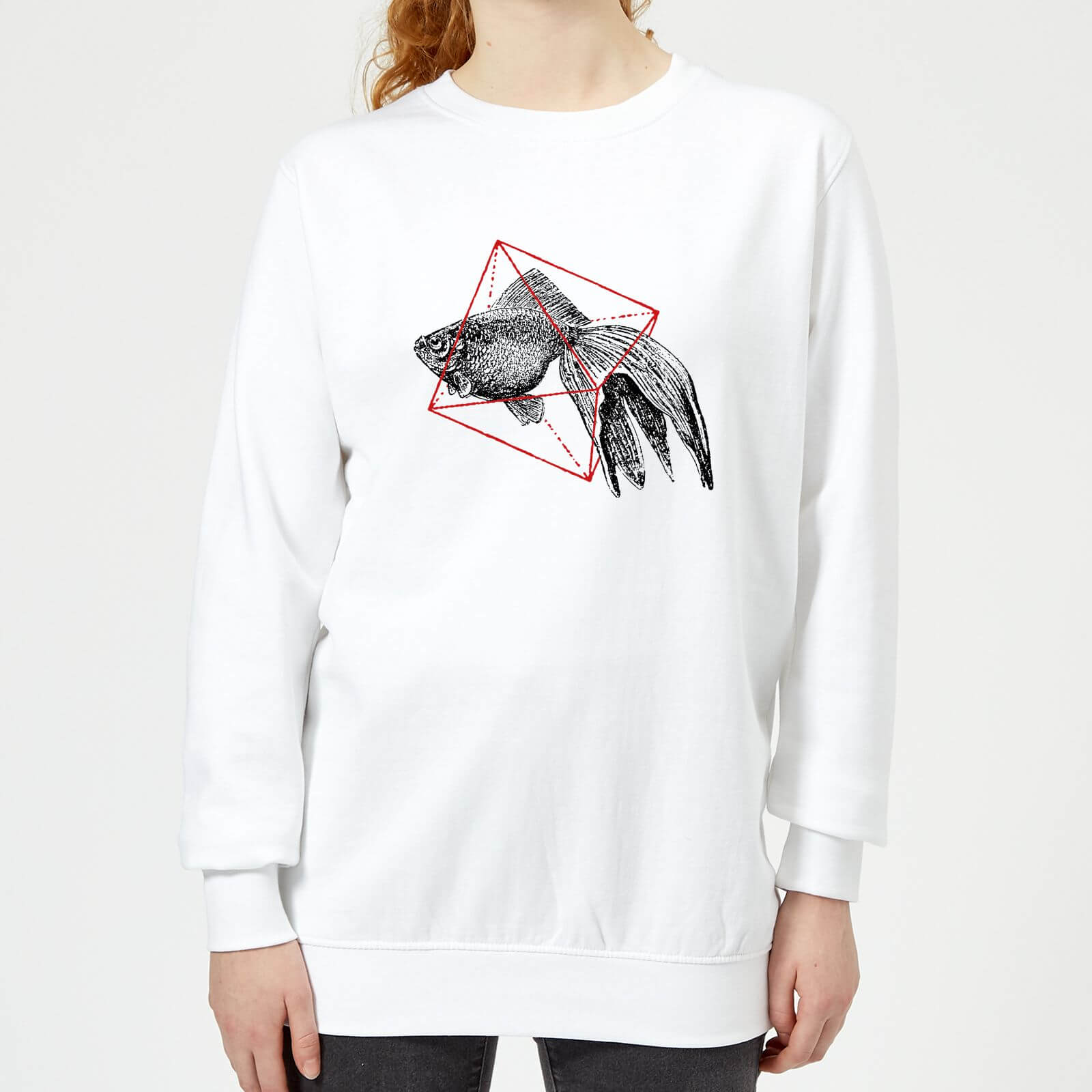 Florent Bodart Fish In Geometry Women's Sweatshirt - White - XS - White