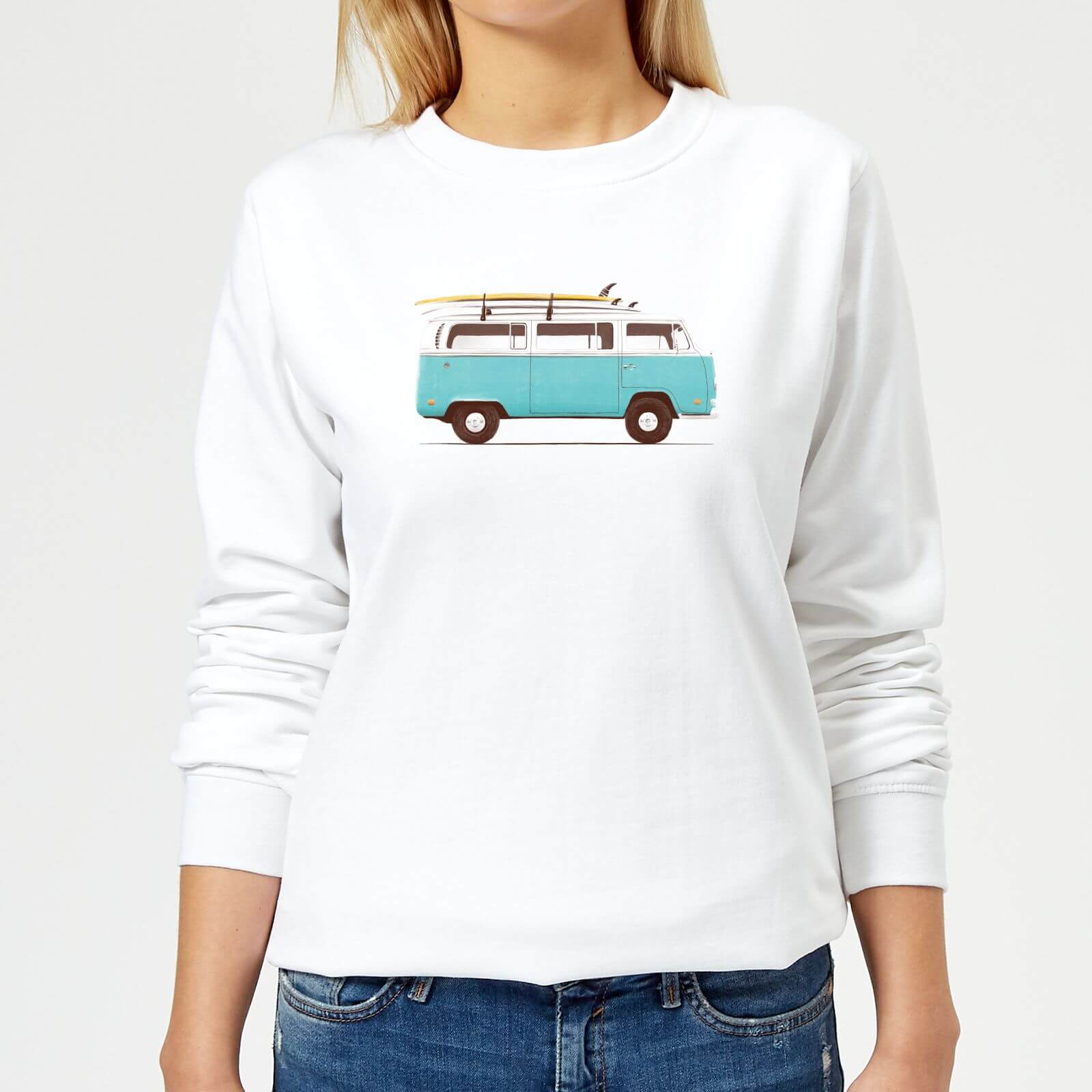 Florent Bodart Blue Van Women's Sweatshirt - White - S - White