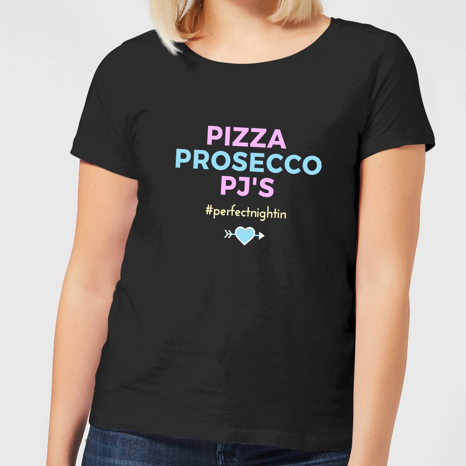 Be My Pretty Pizza Prosecco PJ's Women's T-Shirt - Black - 4XL - Black