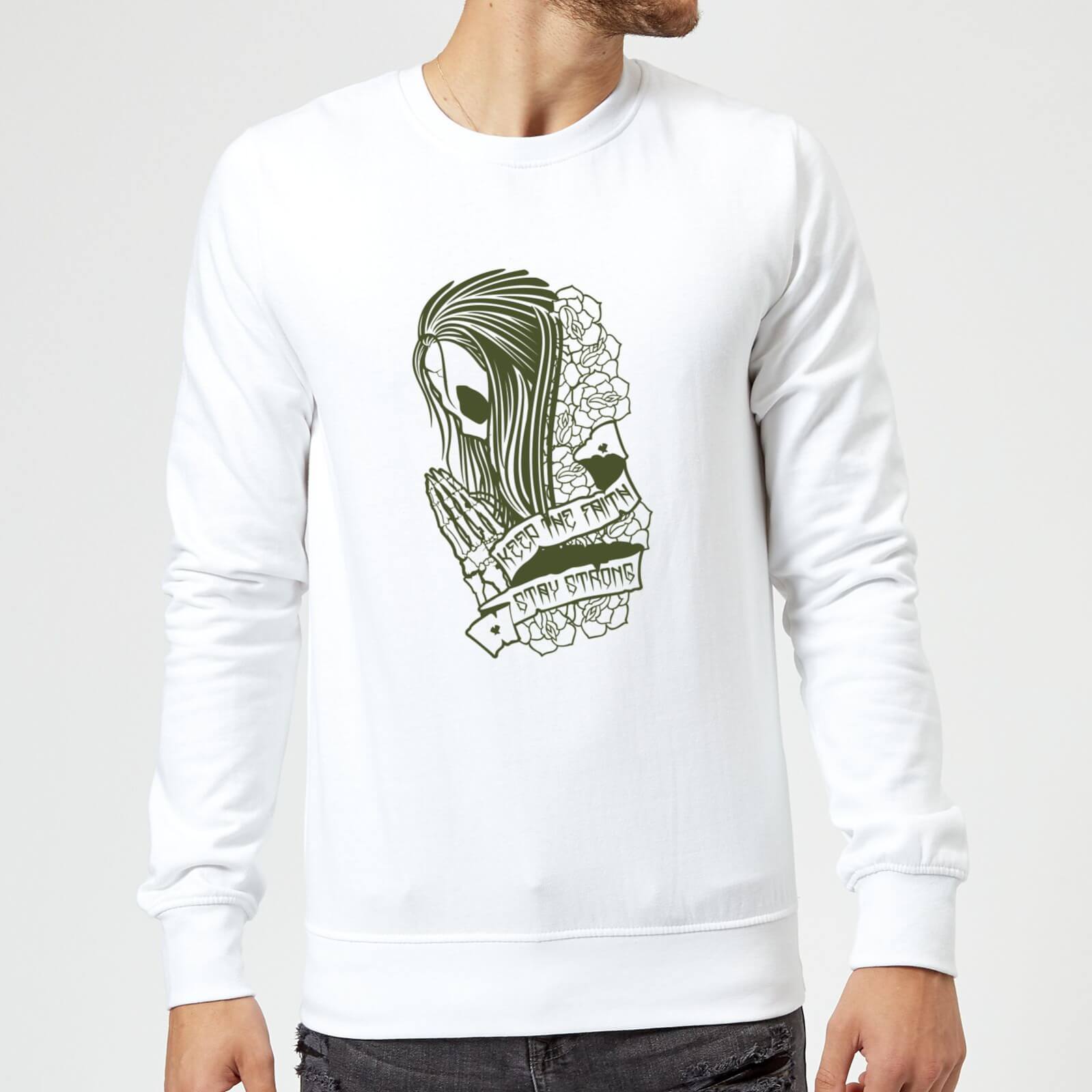 Stay Strong Keep The Faith Sweatshirt - White - M - Blanc
