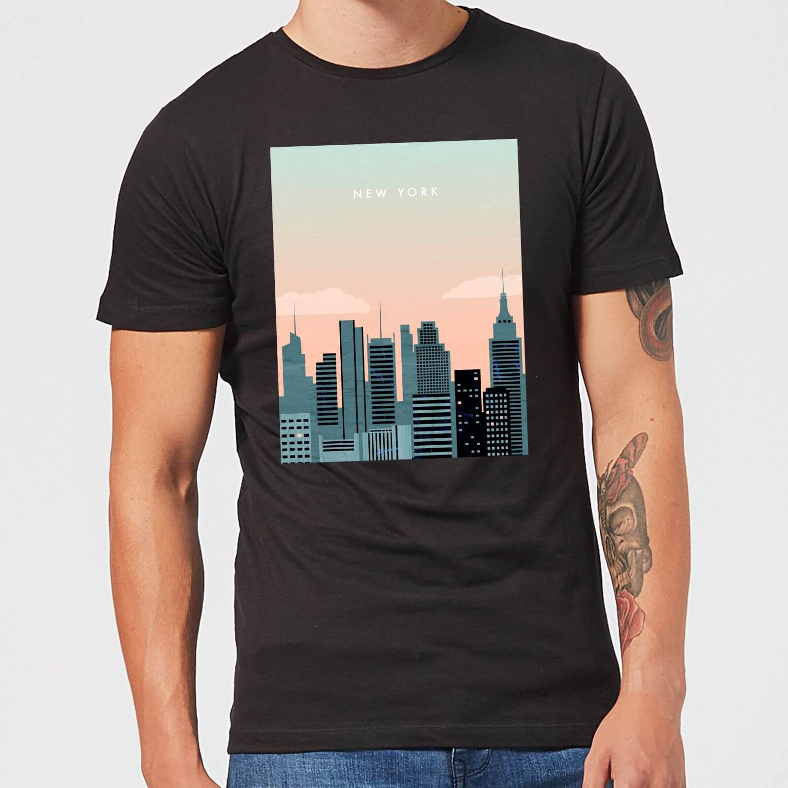New York Men's T-Shirt - Black - S - Black