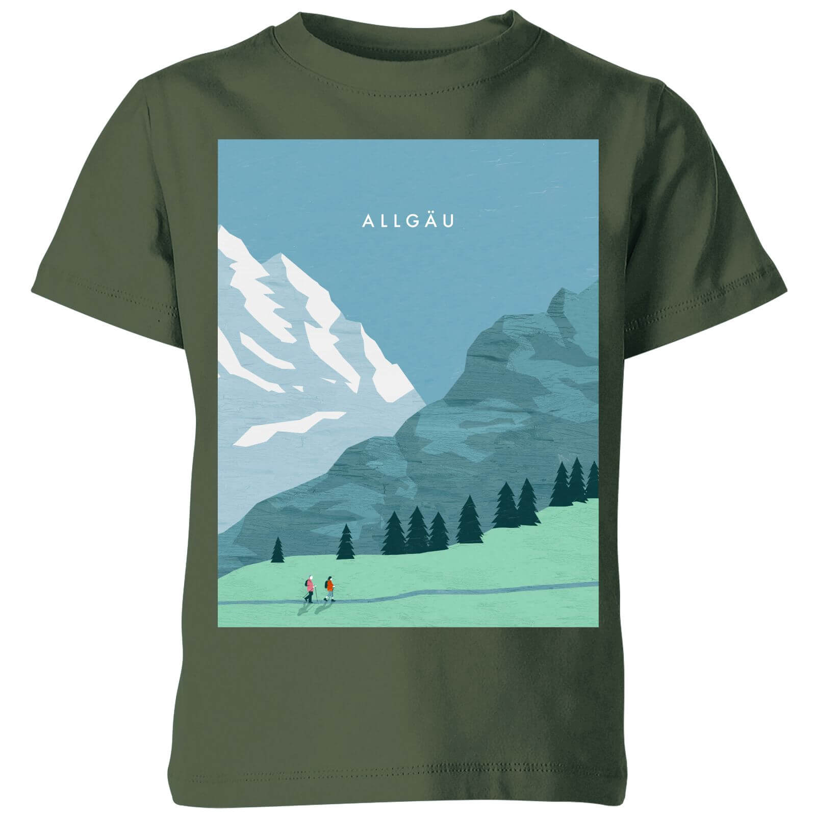Algau Kids' T-Shirt - Forest Green - 3-4 Years - Forest Green