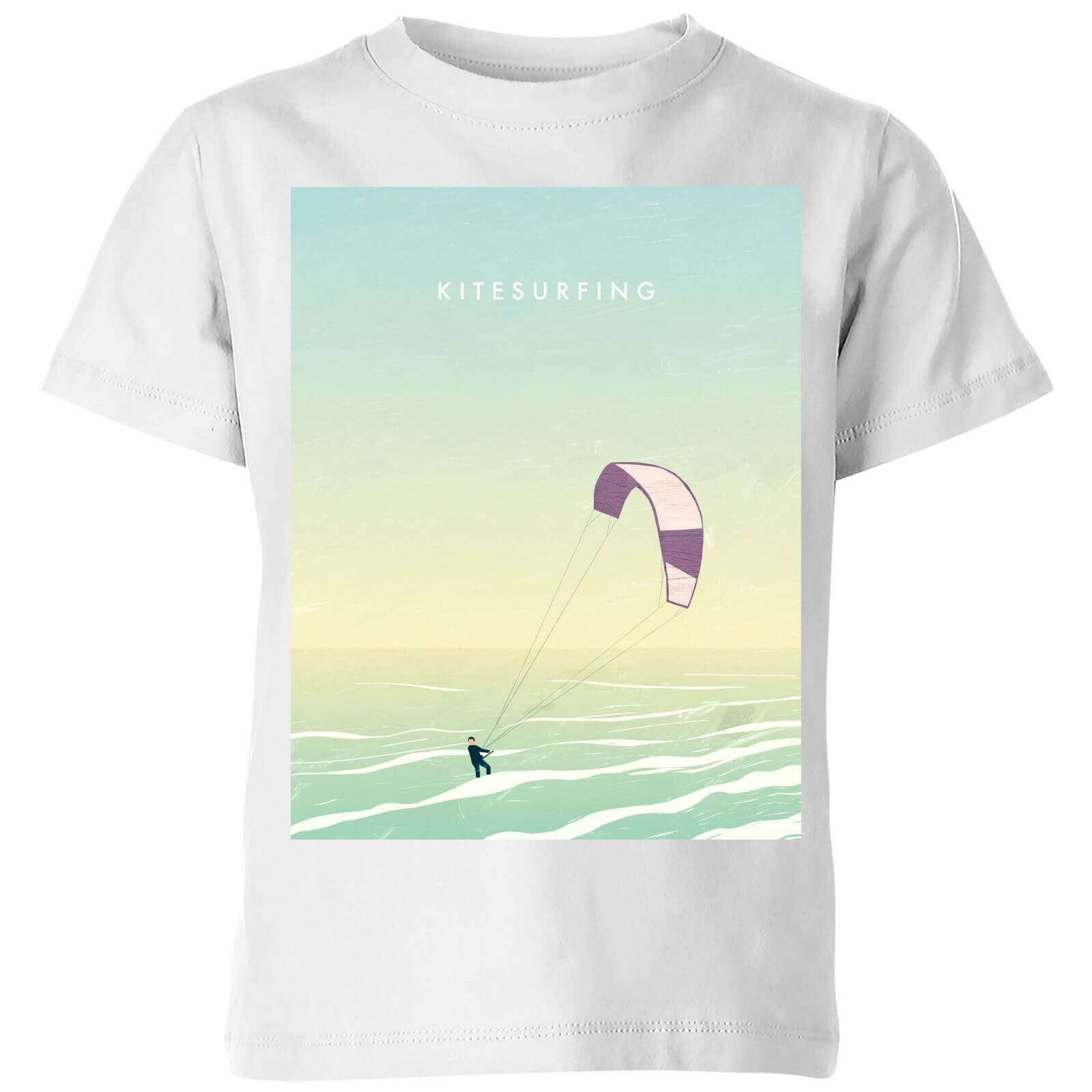 Kitesurfing Kids' T-Shirt - White - 3-4 Years - White
