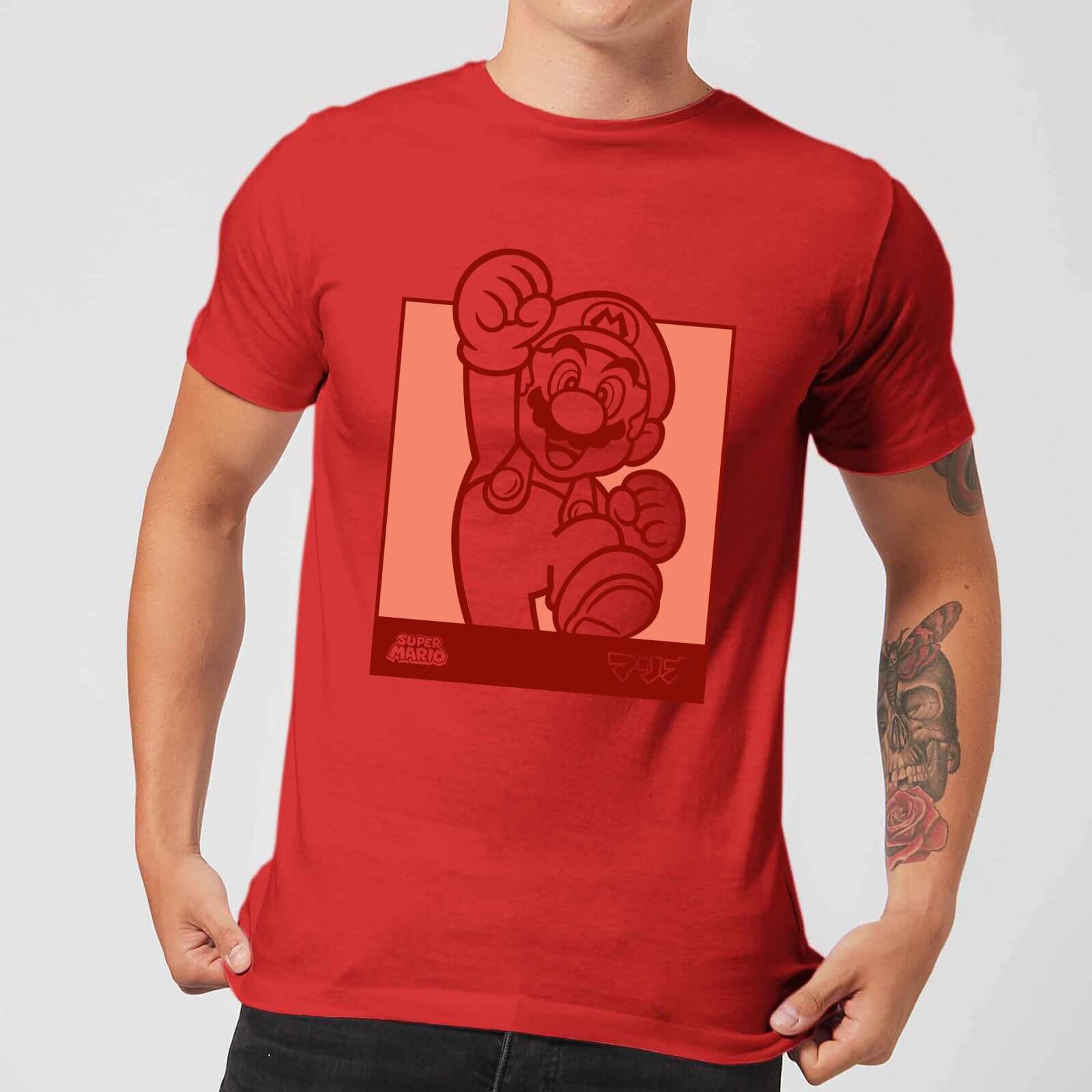 

Nintendo Super Mario Mario Kanji Line Art Men's T-Shirt - Red - S