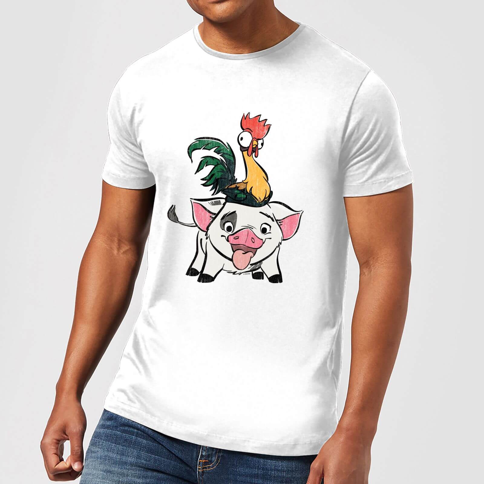

T-Shirt Disney Moana Hei Hei and Pua - Bianco - Uomo - M