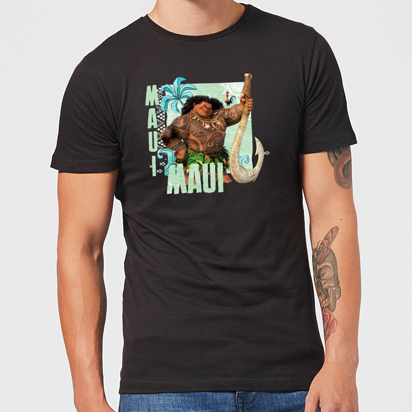 Disney Moana Maui Men's T-Shirt - Black - S