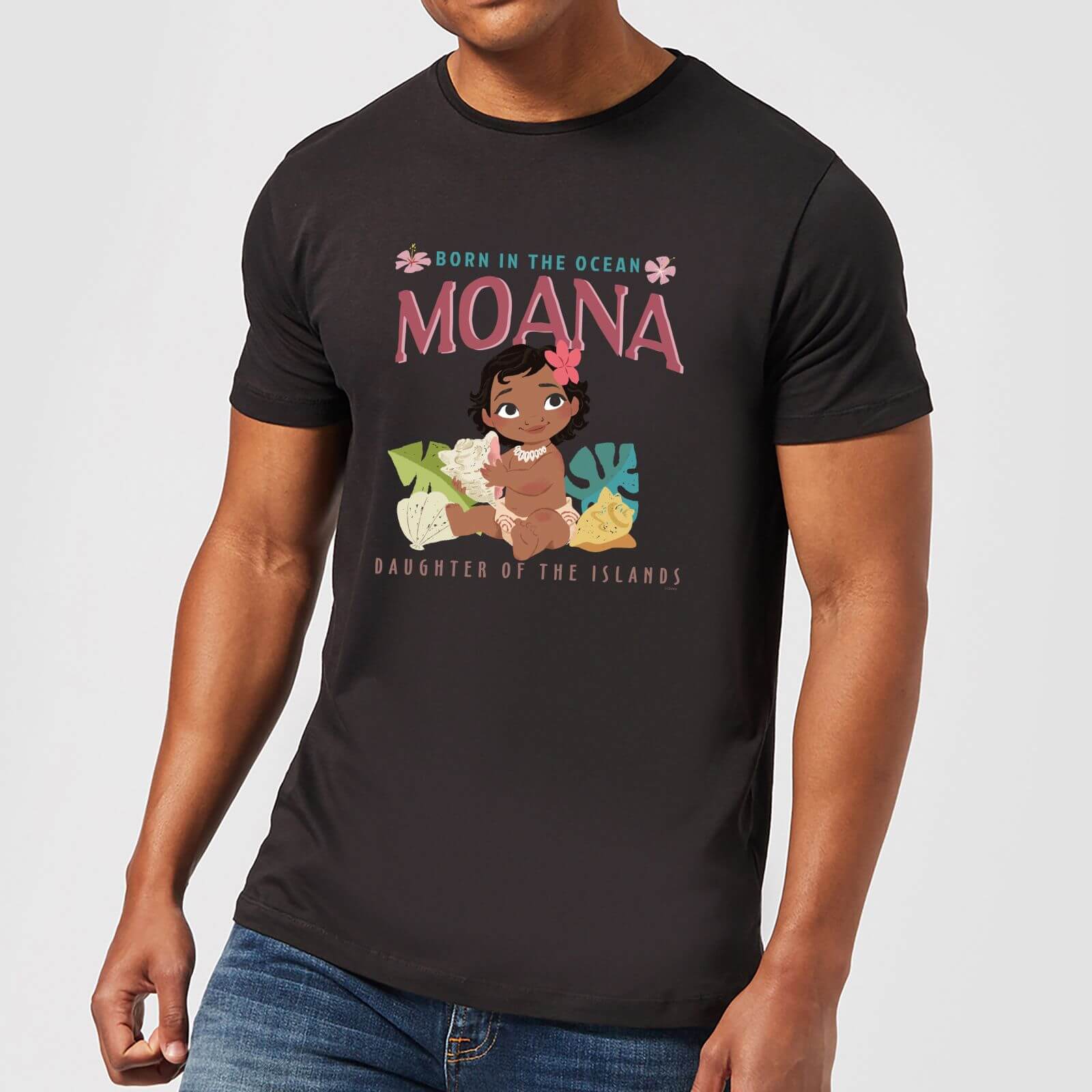 Disney Moana Born In The Ocean Men's T-Shirt - Black - XS - Black