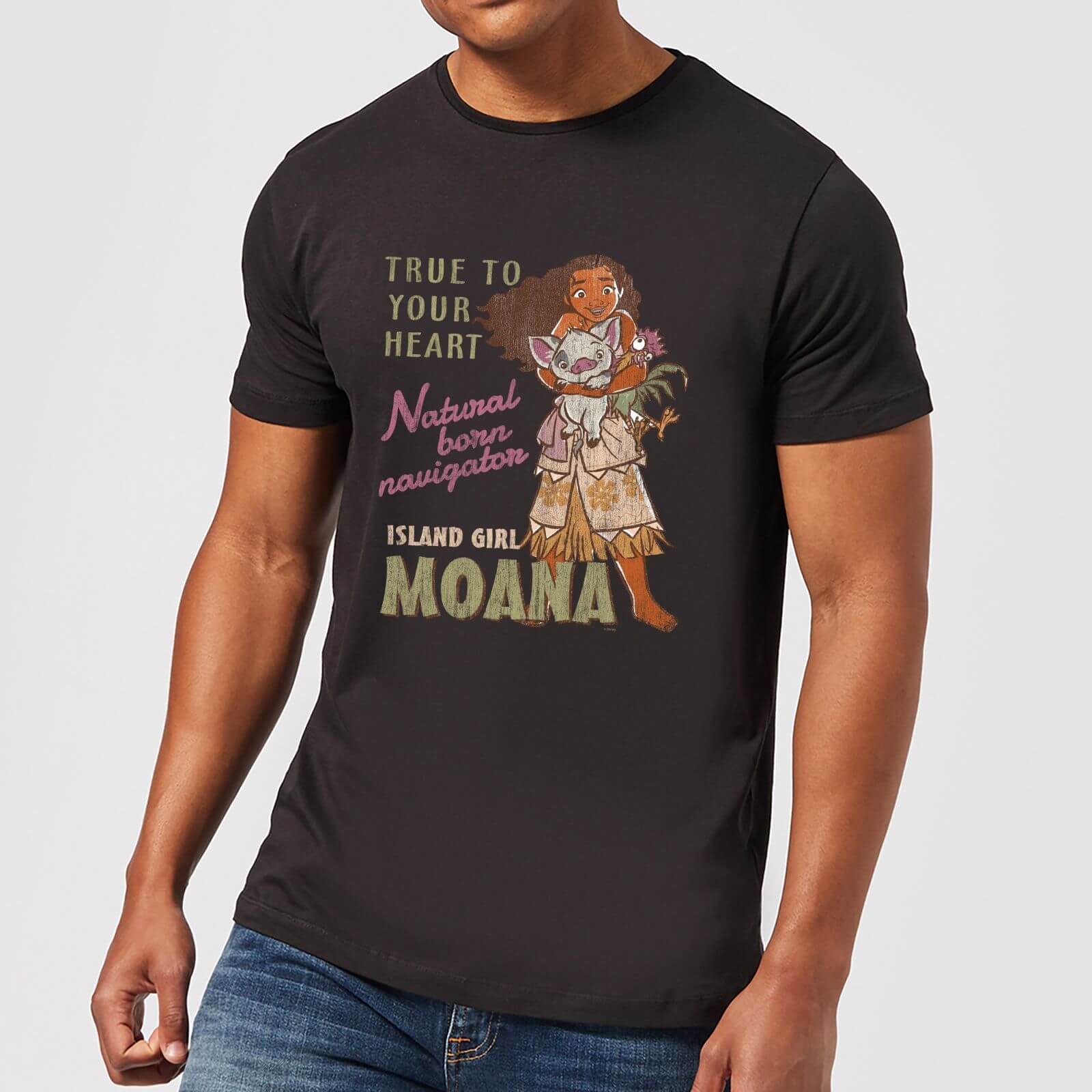 Disney Moana Natural Born Navigator Men's T-Shirt - Black - XS - Black