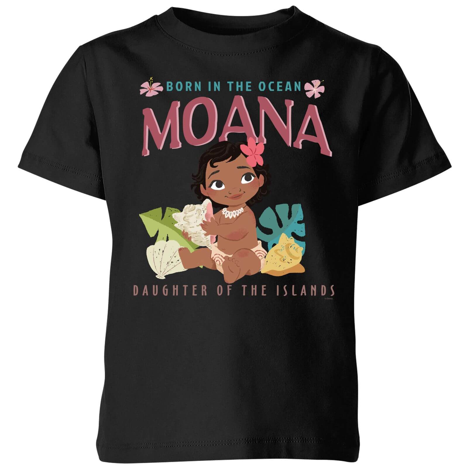 Camiseta Disney Vaiana Born In The Ocean – Niño – Negro – 3-4 años – Negro