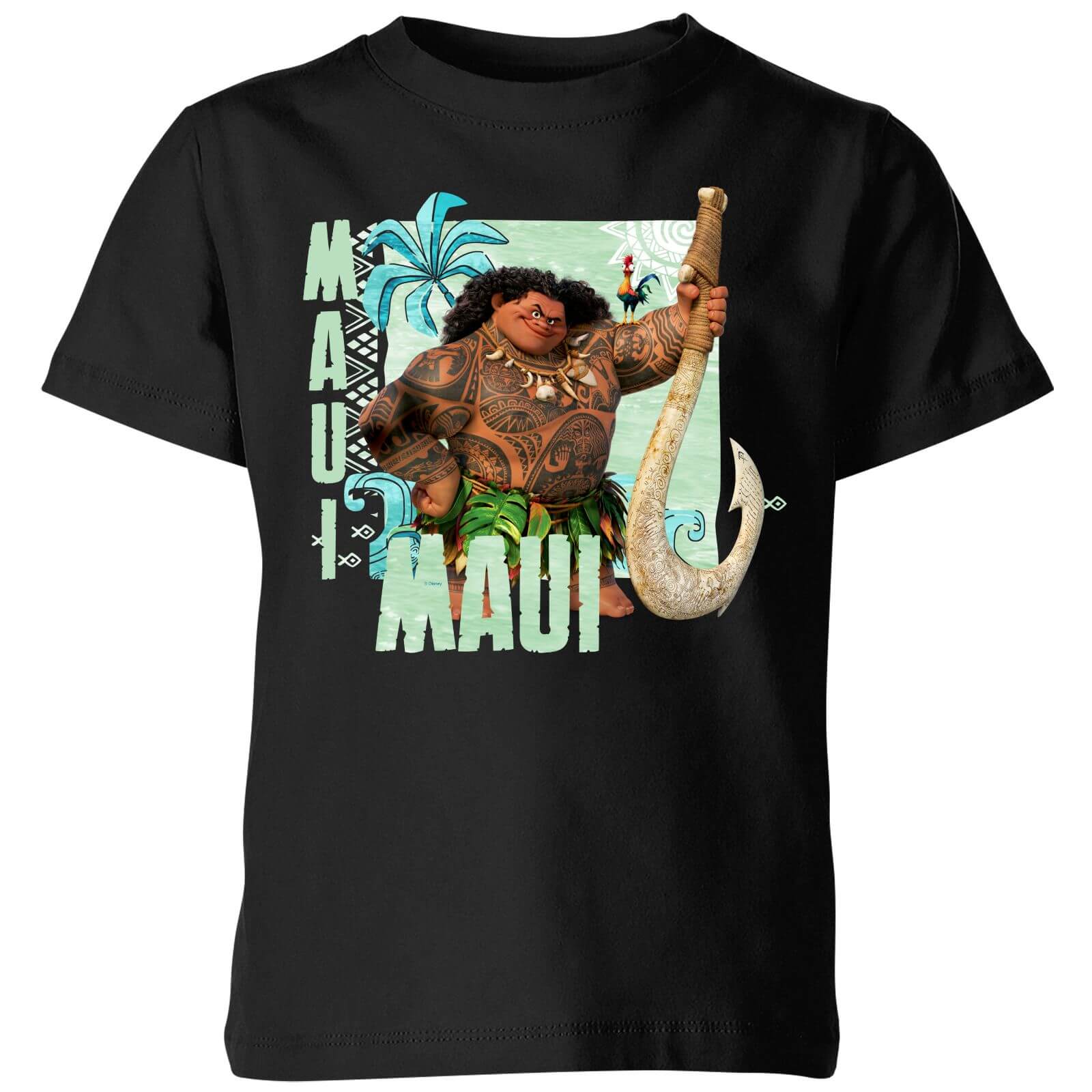 Moana Maui Kids' T-Shirt - Black - 5-6 Years