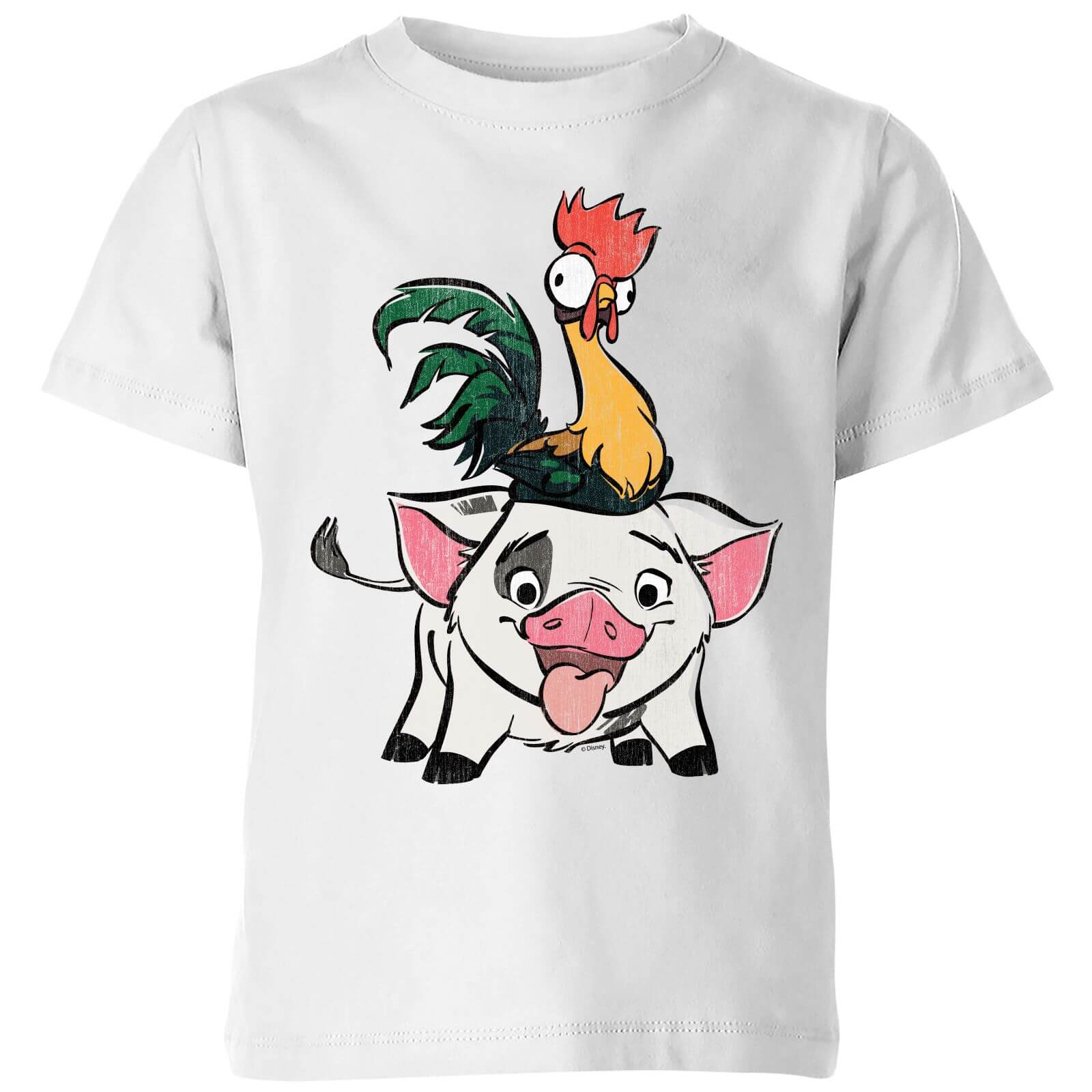 Moana Hei Hei and Pua Kids' T-Shirt - White - 11-12 Years - White