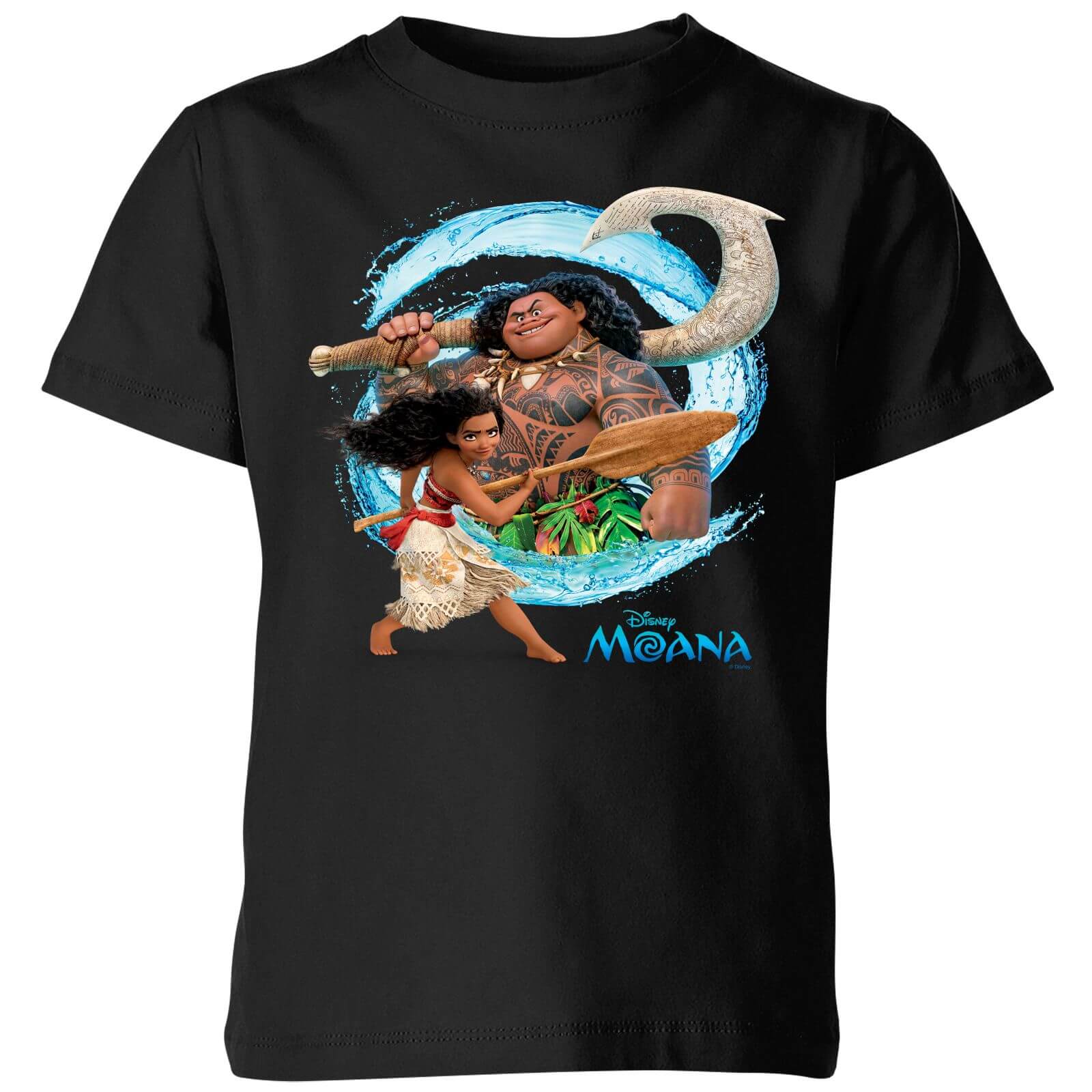 Moana Wave Kids' T-Shirt - Black - 7-8 Years