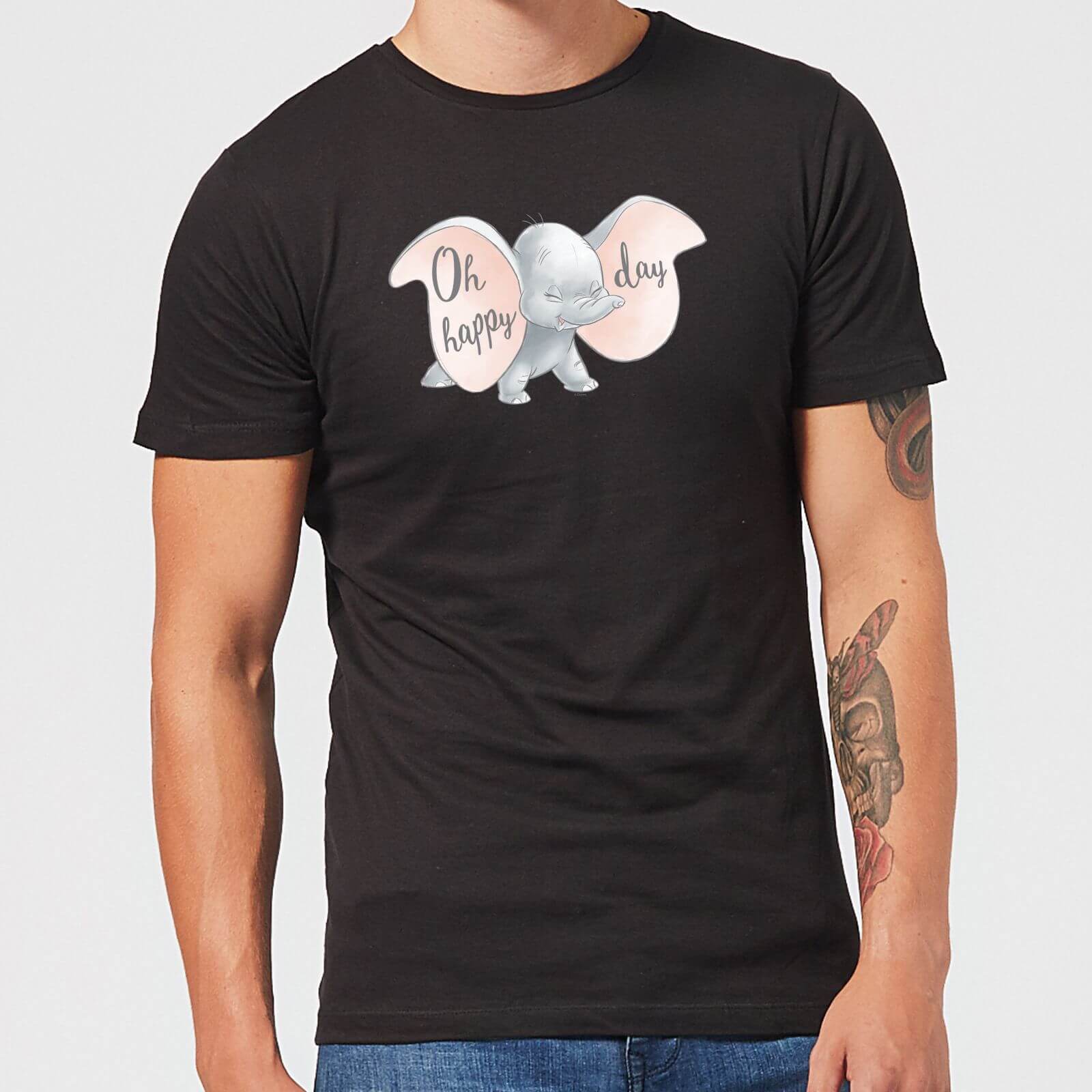 Disney Dumbo Happy Day Men's T-Shirt - Black - S