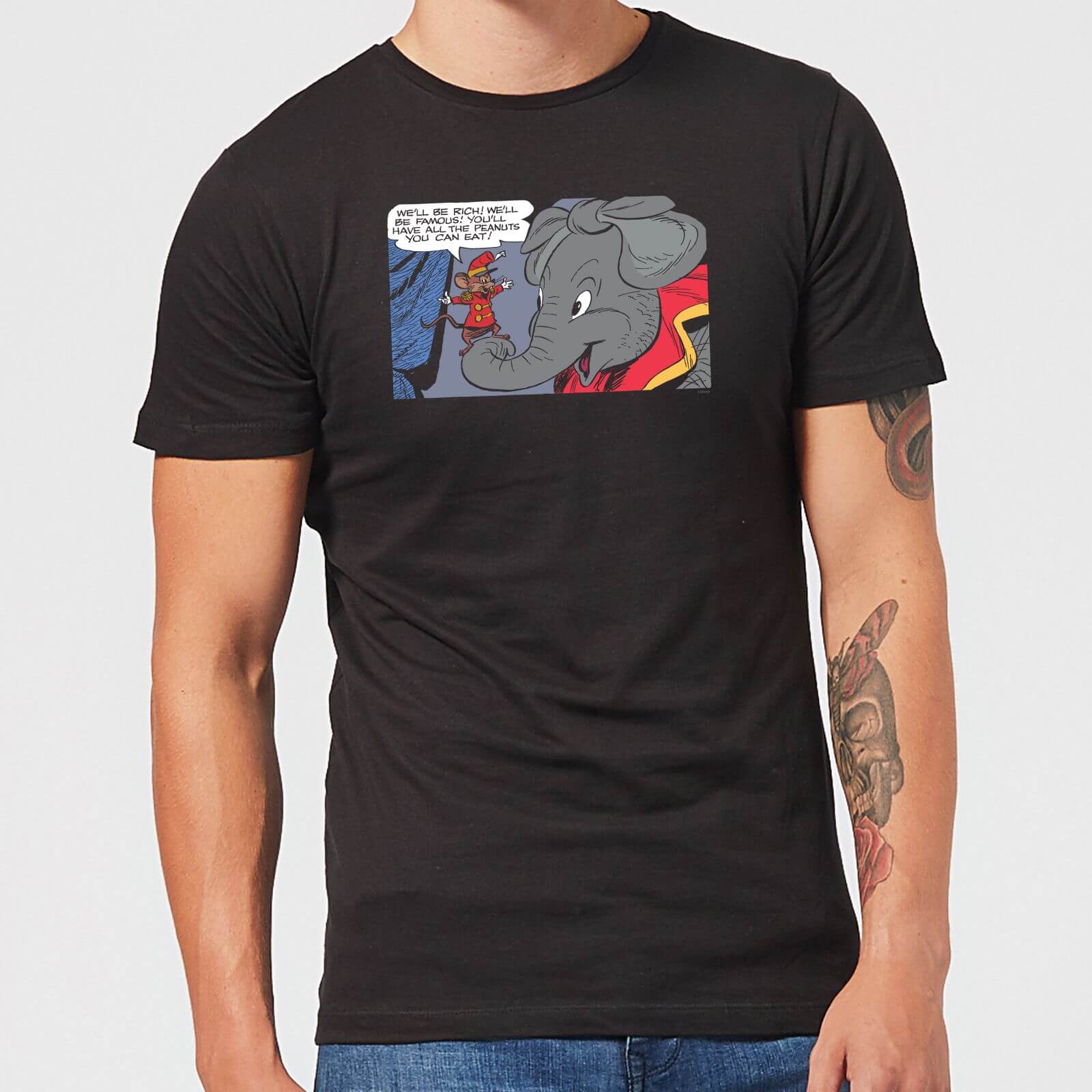 Disney Dumbo Rich and Famous Men's T-Shirt - Black - XS - Black
