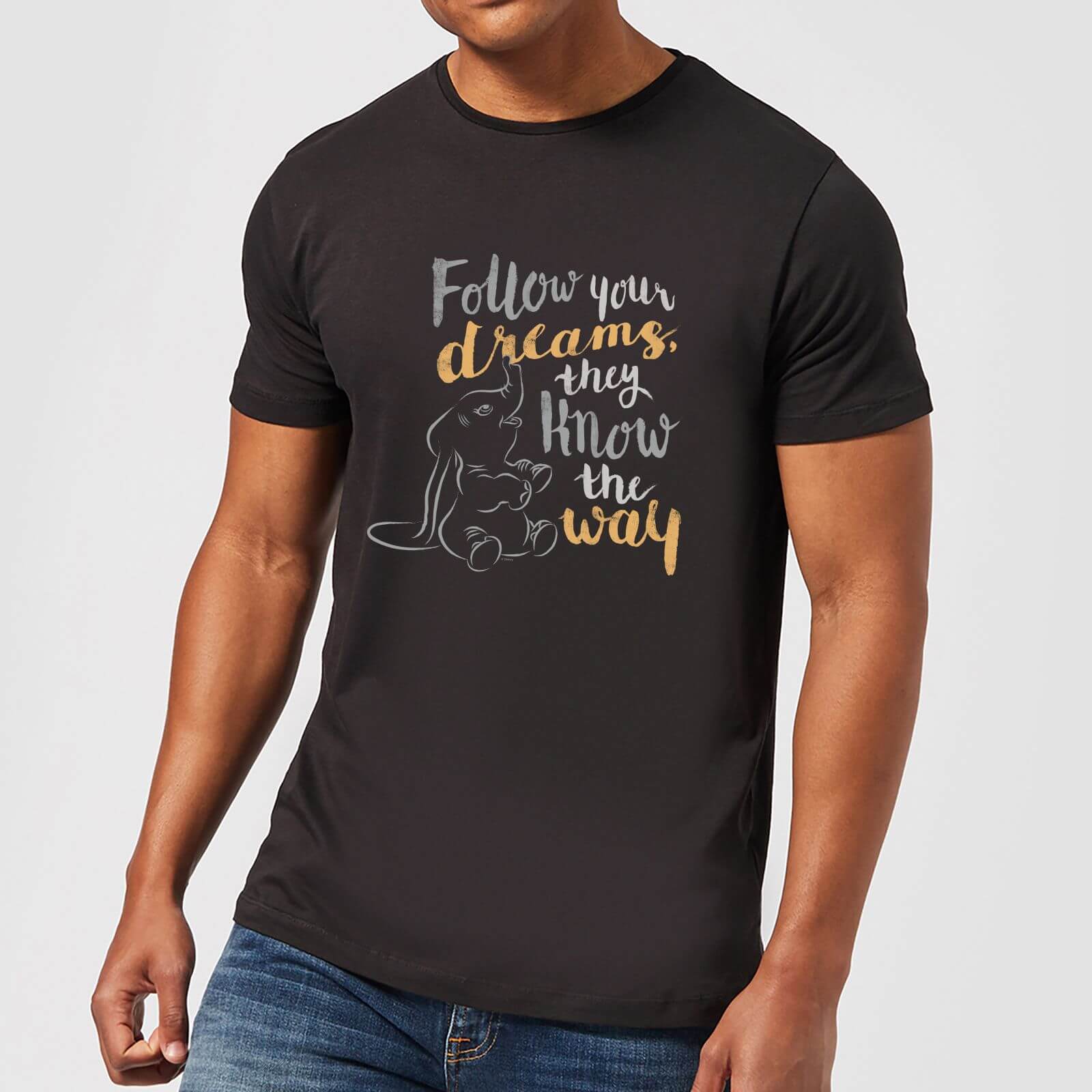 Disney Dumbo Follow Your Dreams Men's T-Shirt - Black - XS