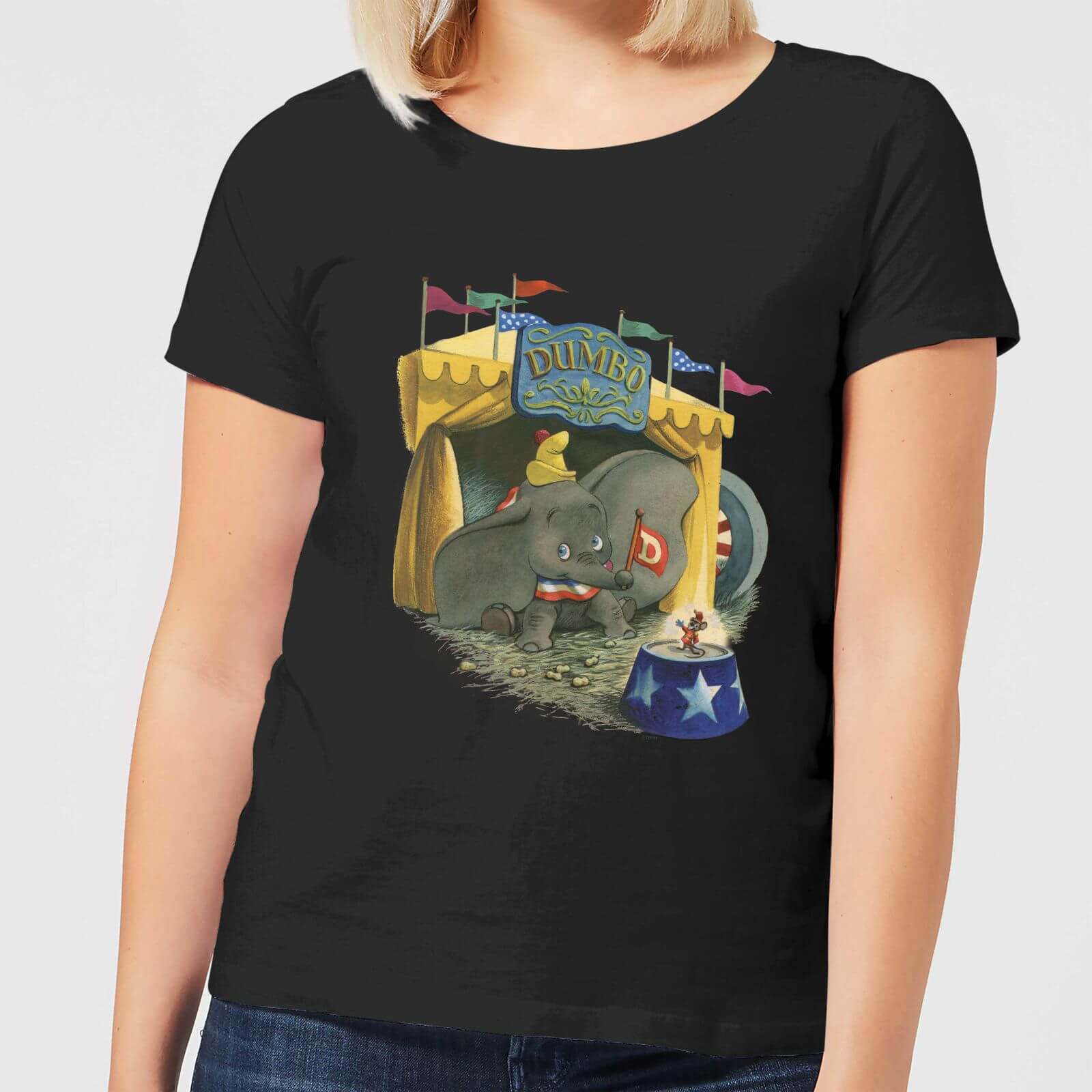 Dumbo Circus Women's T-Shirt - Black - S