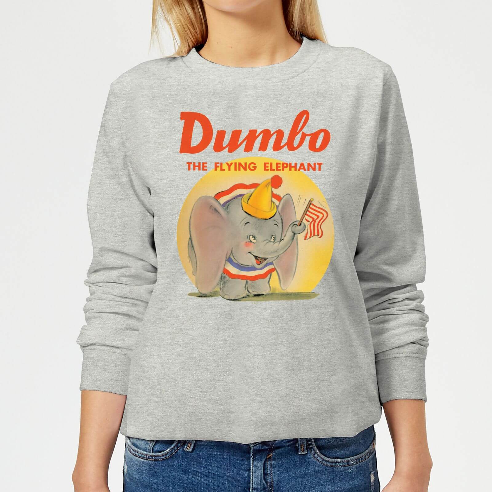 Dumbo Flying Elephant Women's Sweatshirt - Grey - S