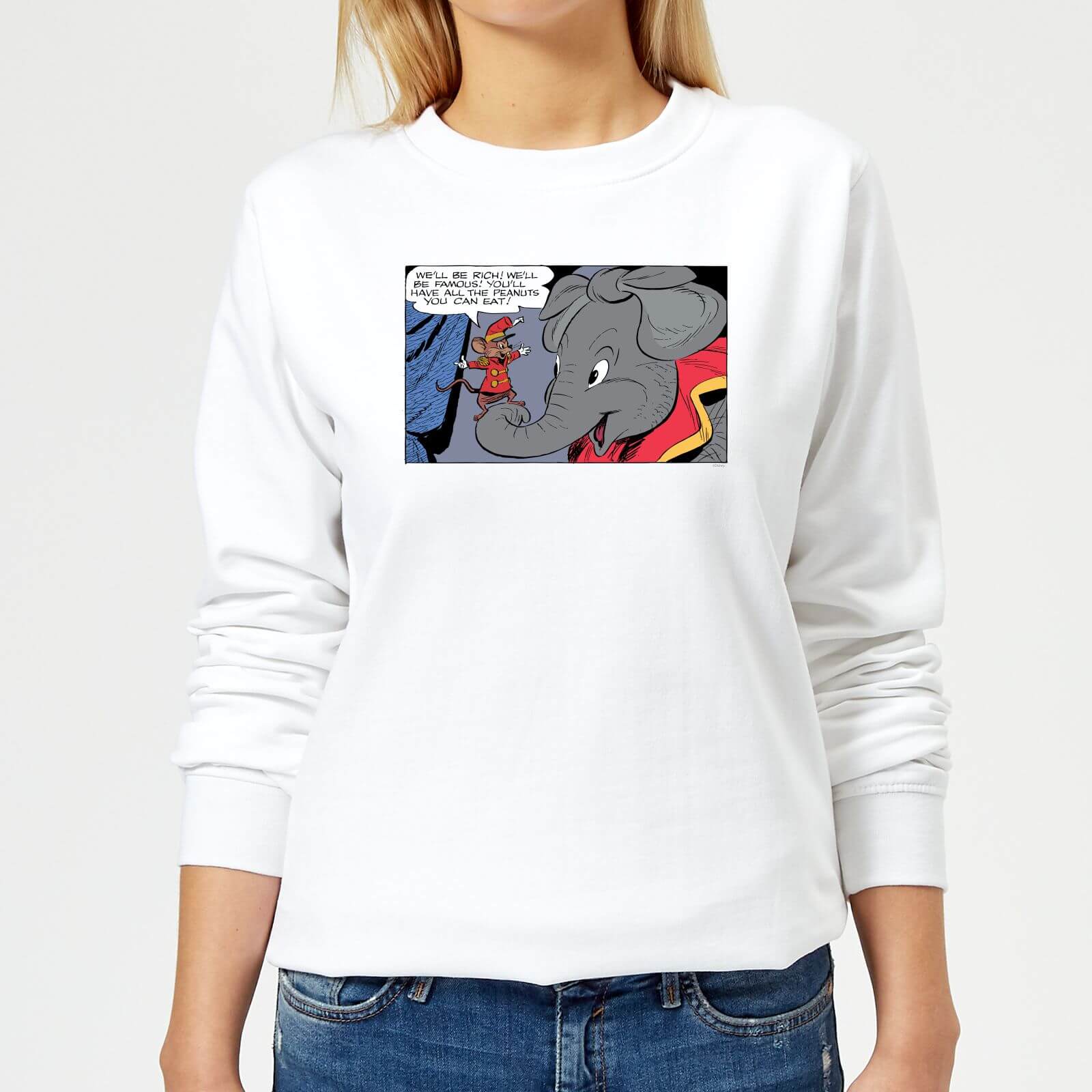 Dumbo Rich And Famous Damen Pullover - Weiß - S