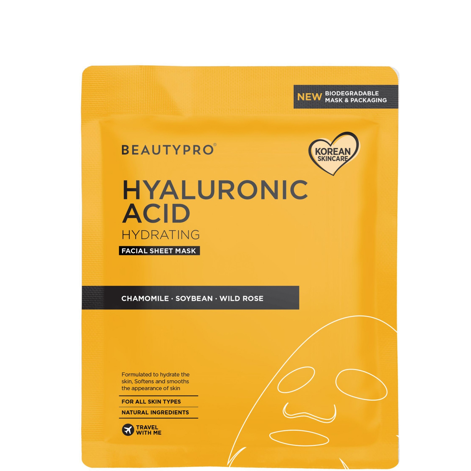 BEAUTYPRO Hyaluronic Acid Hydrating Facial Sheet Mask