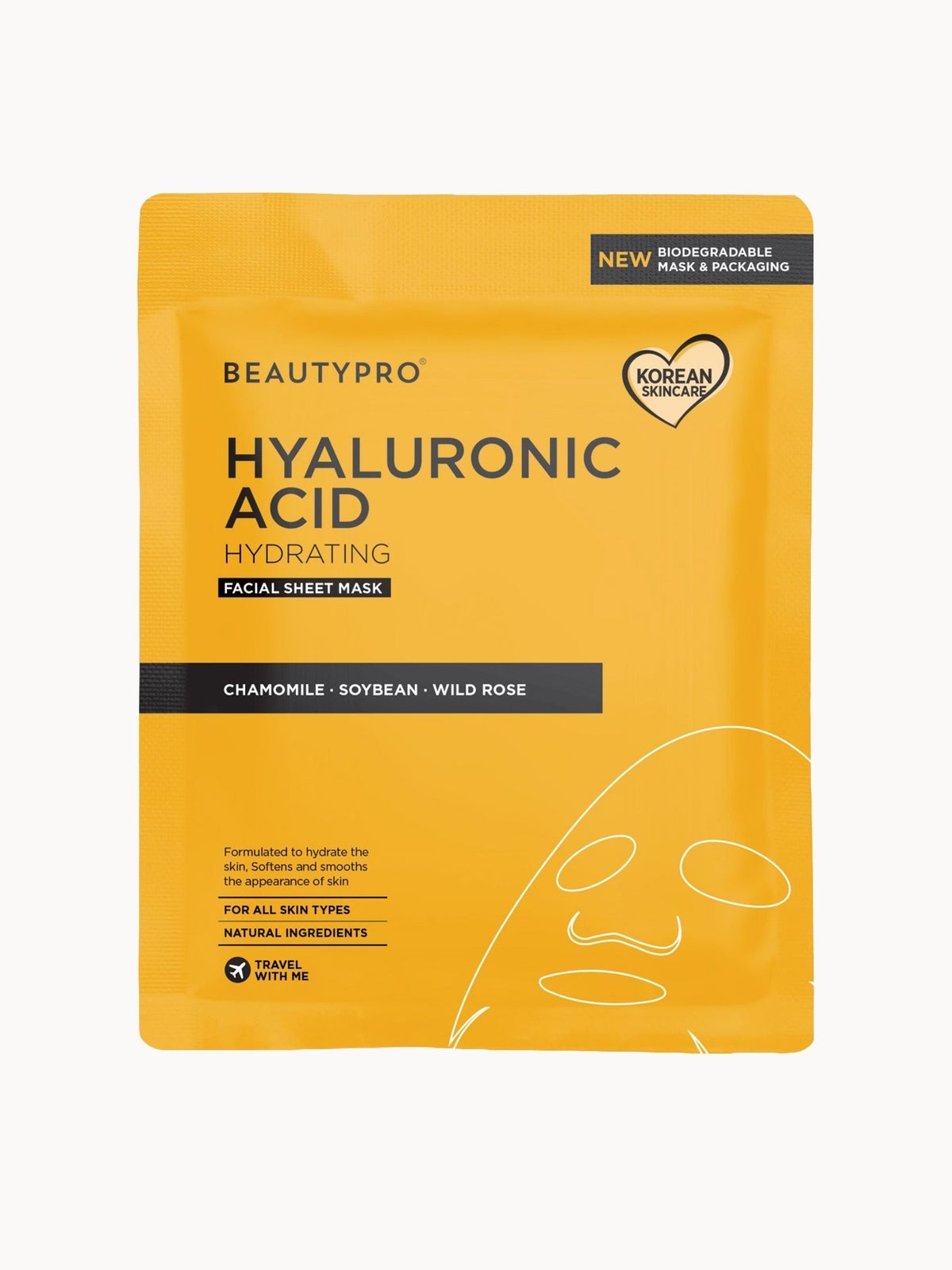 BEAUTYPRO Hyaluronic Acid Hydrating Facial Sheet Mask