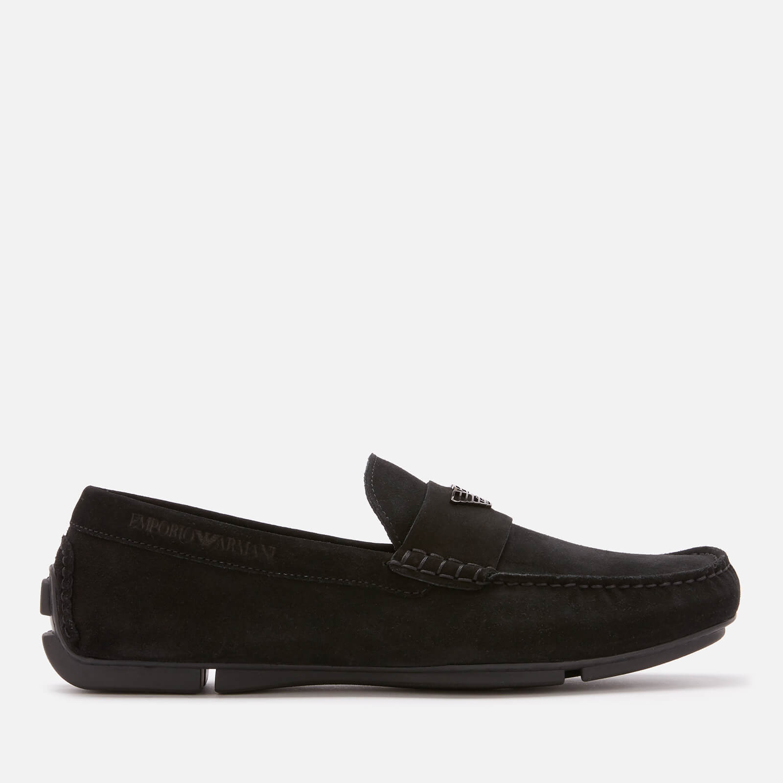 Emporio Armani Men's Zinos Suede Driver Shoes - Black - UK 7 - Black