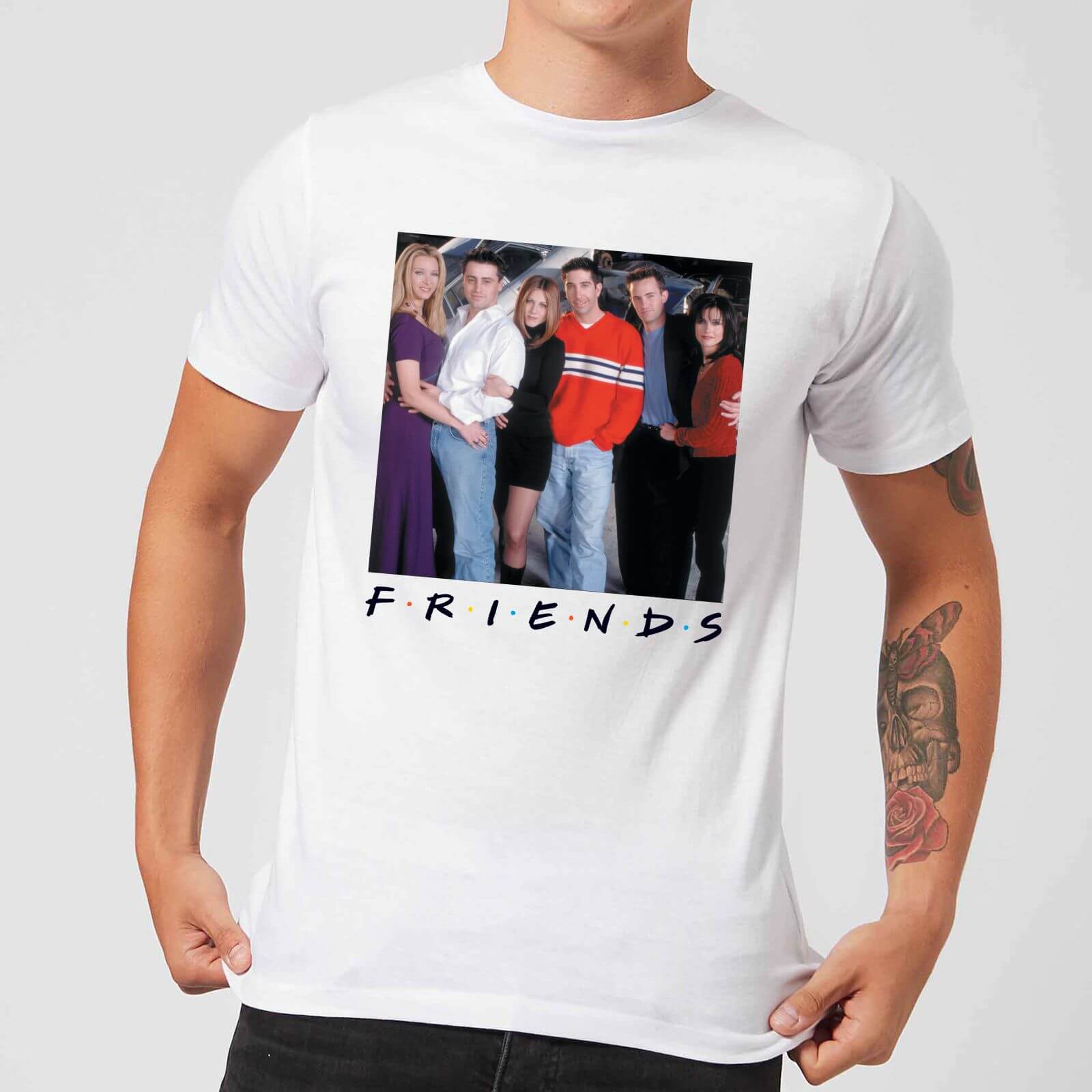 Friends Cast Pose t shirt Wit XS Wit