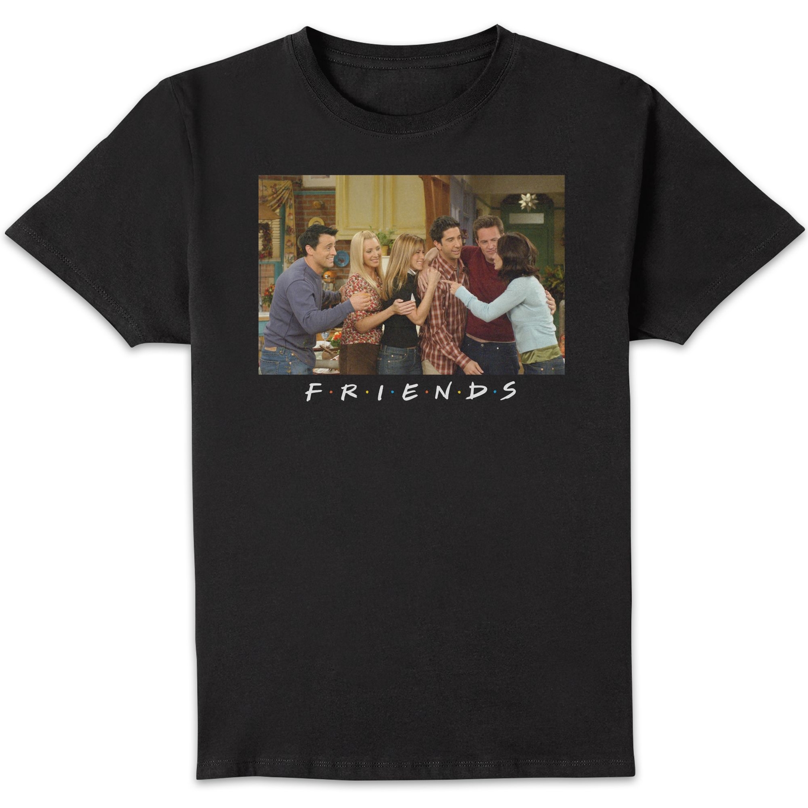 Friends Cast Shot Men's T-Shirt - Black - S
