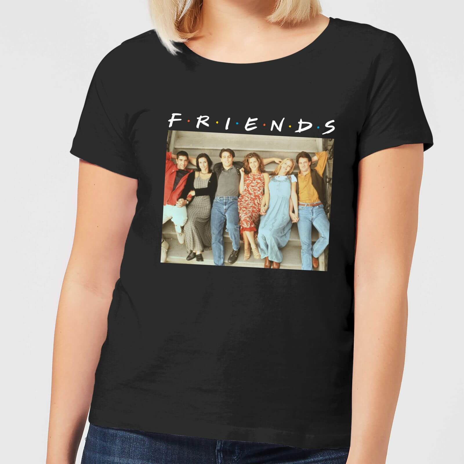 Friends Retro Character Shot Women's T-Shirt - Black - S