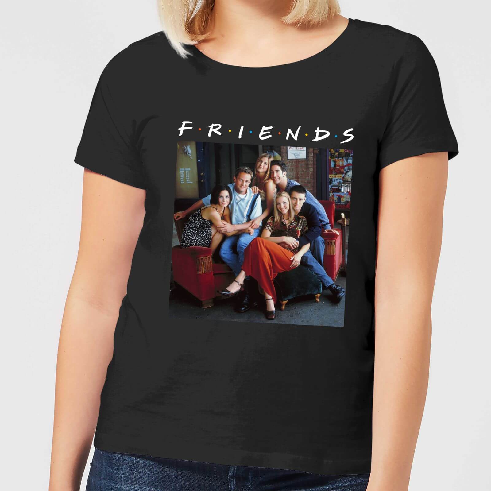 Friends classic character women's t-shirt - black - xl
