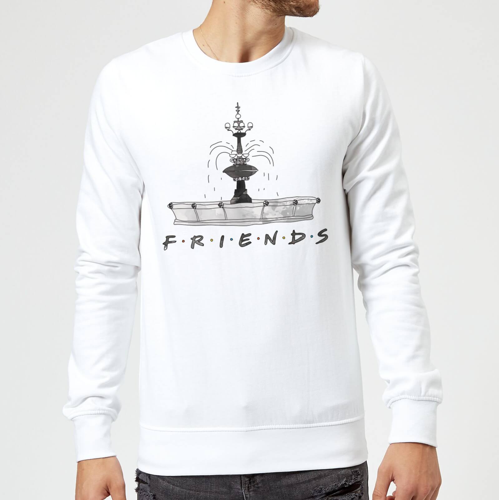 Friends Fountain Sketch Sweatshirt - White - S - White