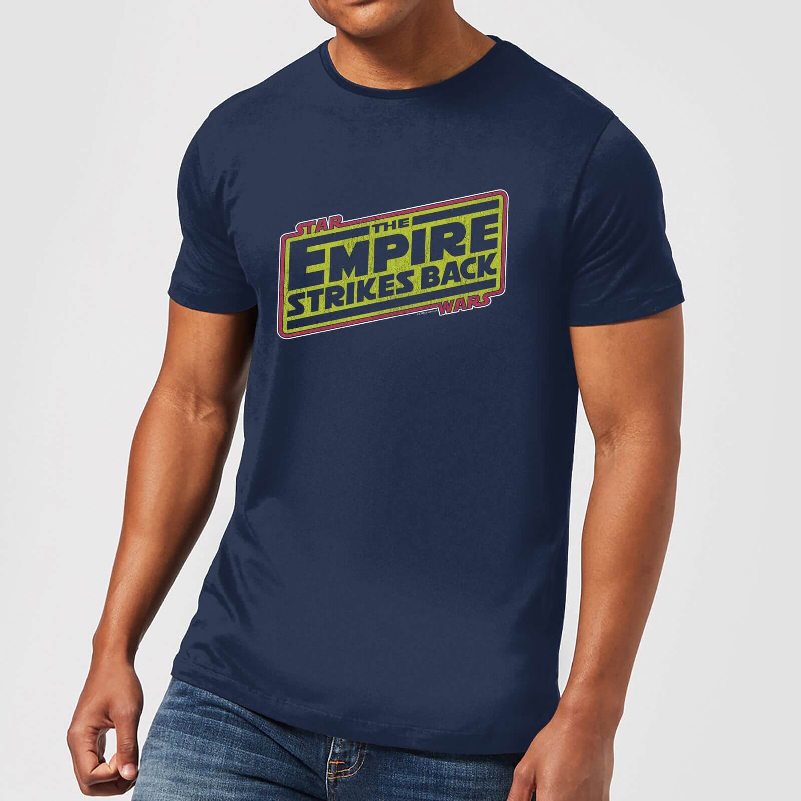 Star Wars Empire Strikes Back Logo Men%27s T-Shirt - Navy - M