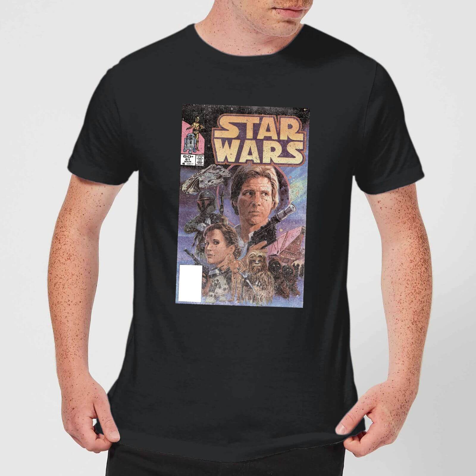 Star Wars Classic Comic Book Cover Men's T-Shirt - Black - 3XL