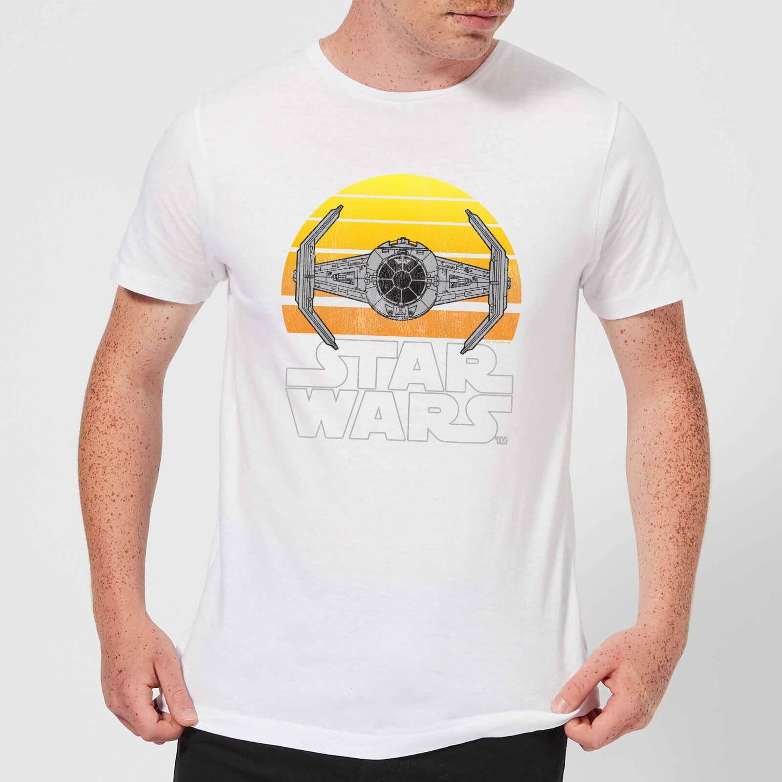 Star Wars Sunset Tie Men's T-Shirt - White - 3XL - White