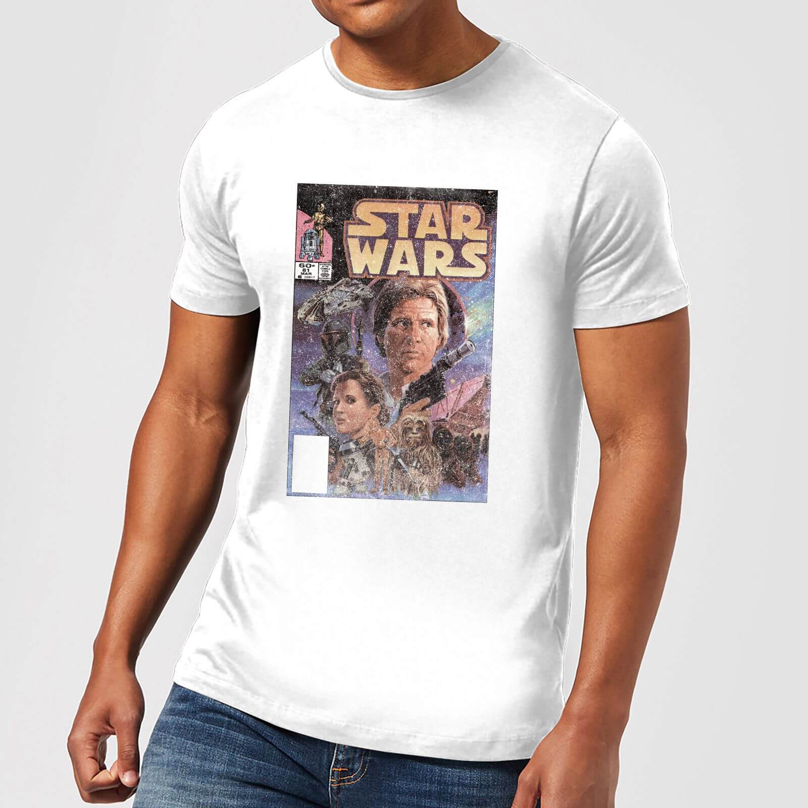 Star Wars Classic Comic Book Cover Men's T-Shirt - White - 3XL - White