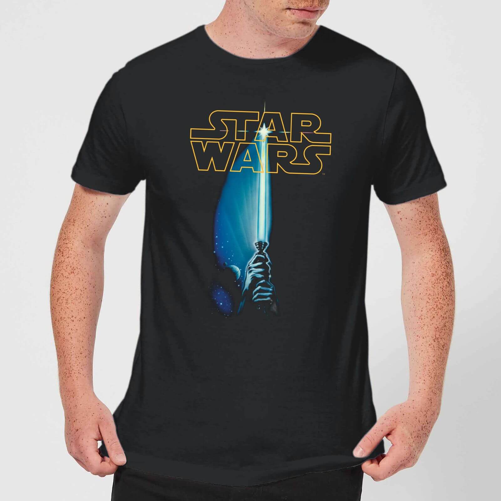 Star Wars Lightsaber Men's T-Shirt - Black - 3XL
