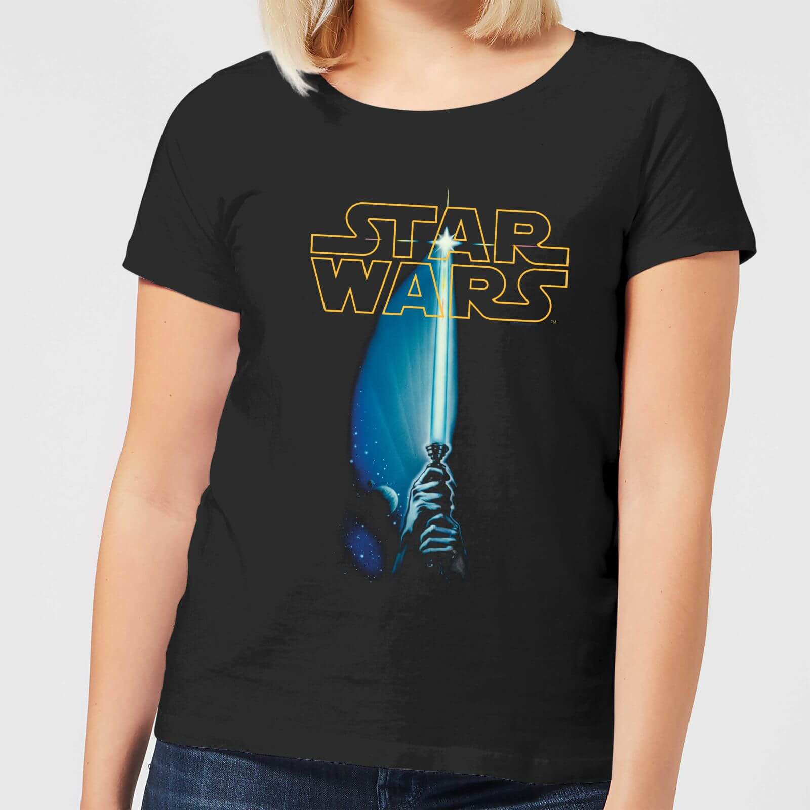 Star Wars Lightsaber Women's T-Shirt - Black - 4XL