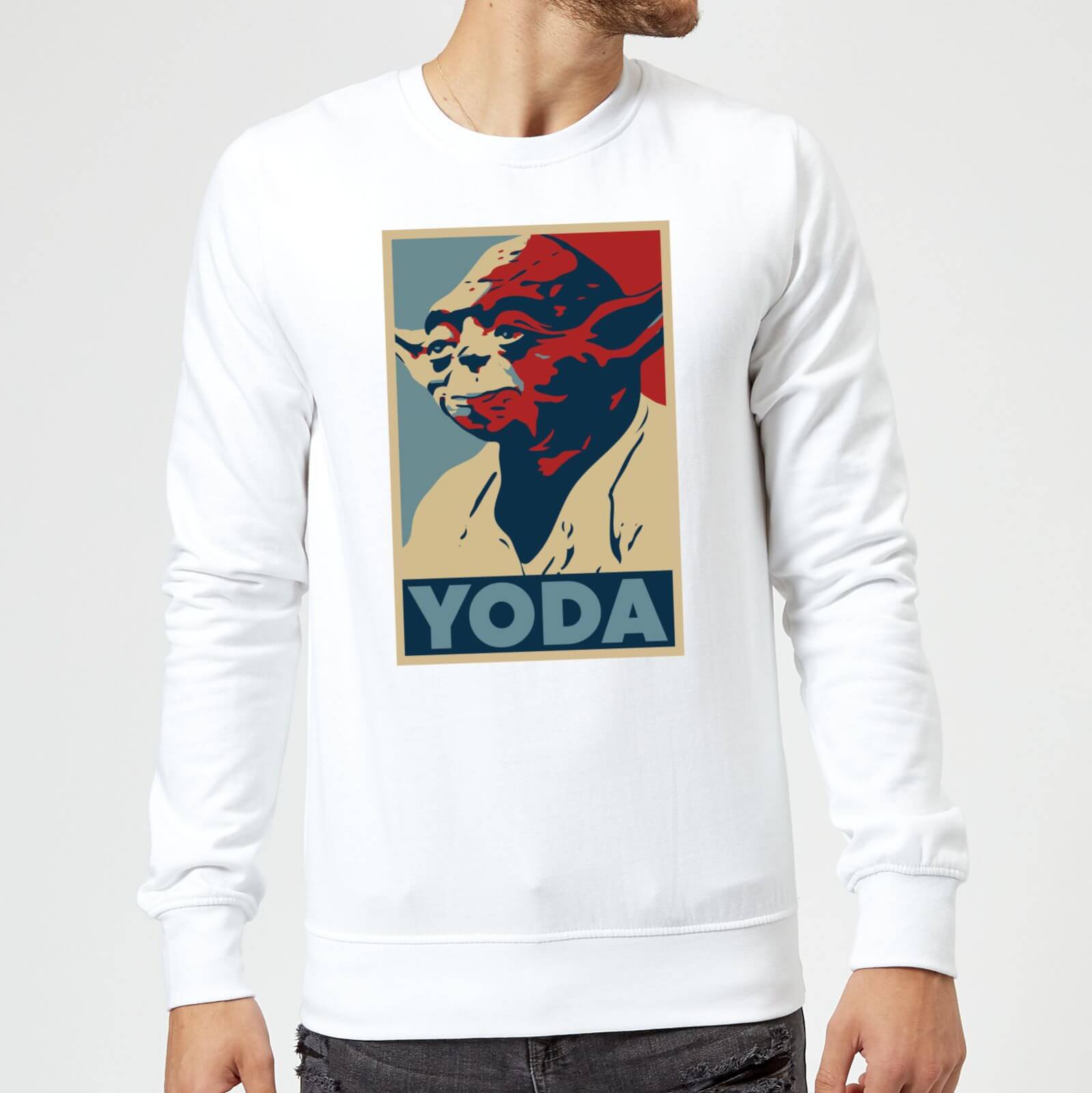 Star Wars Classic Yoda Poster Pullover – Weiß – S – Weiß