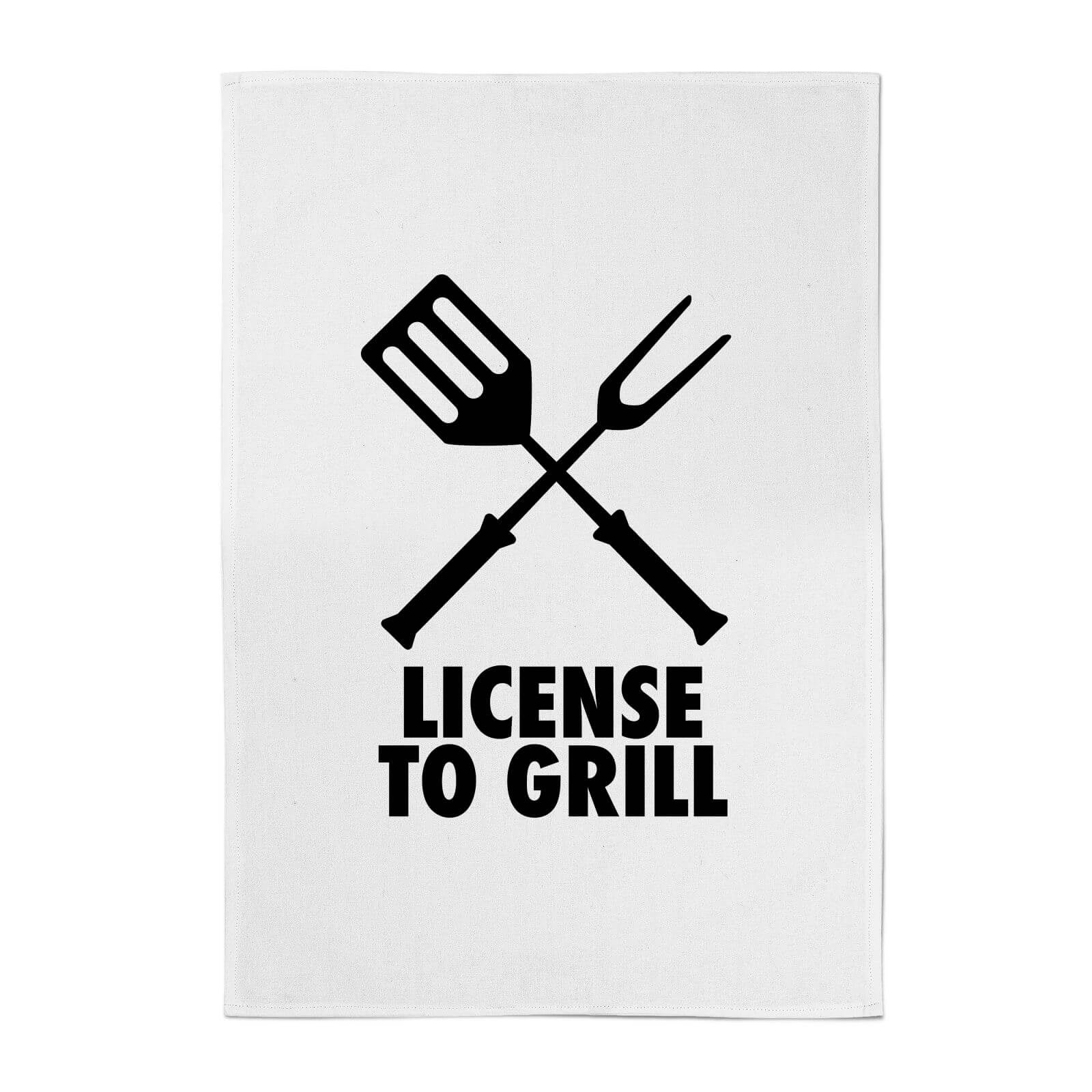 License To Grill Cotton Tea Towel