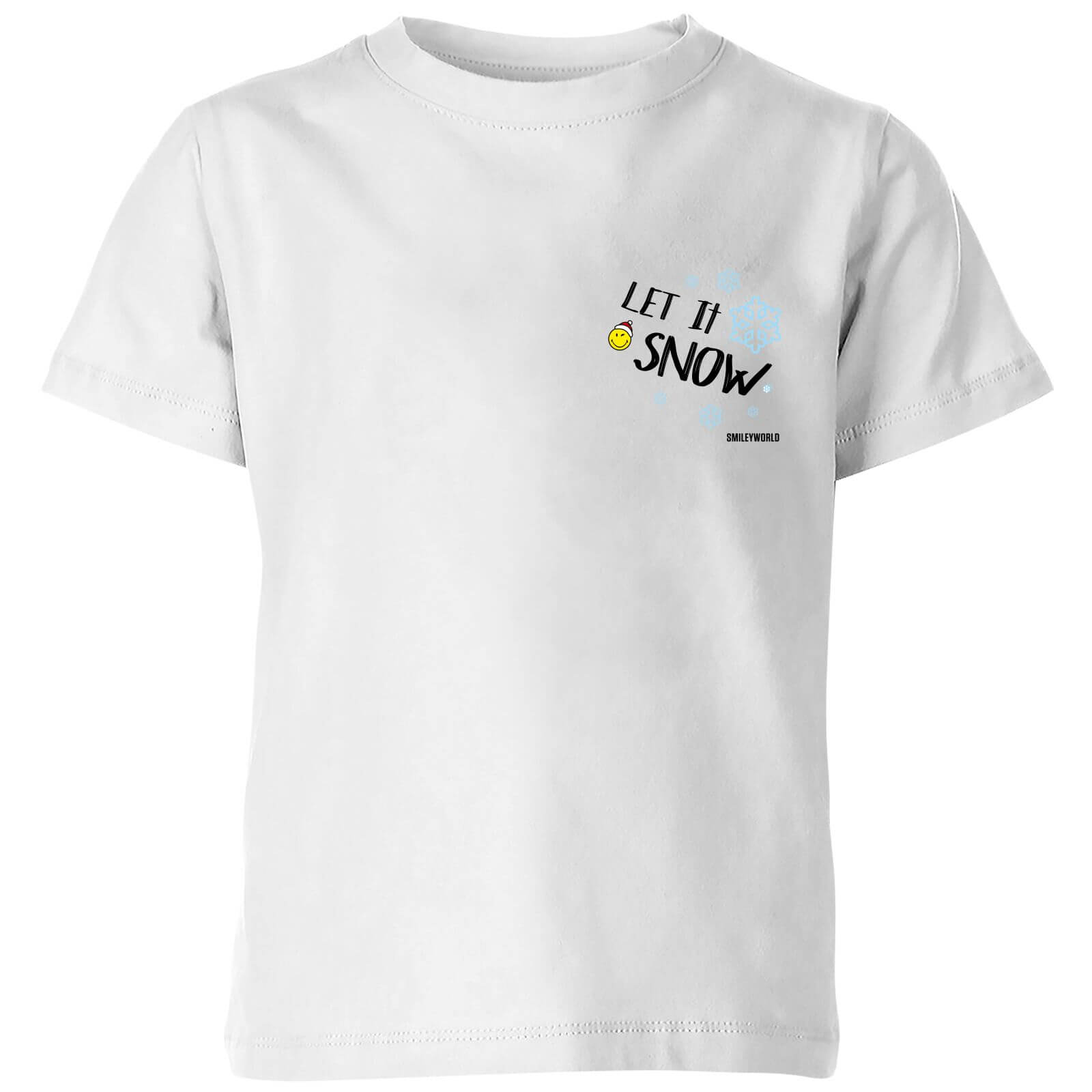 T-Shirt Enfant Let It Snow - Smiley World - Blanc - 5-6 ans - Blanc