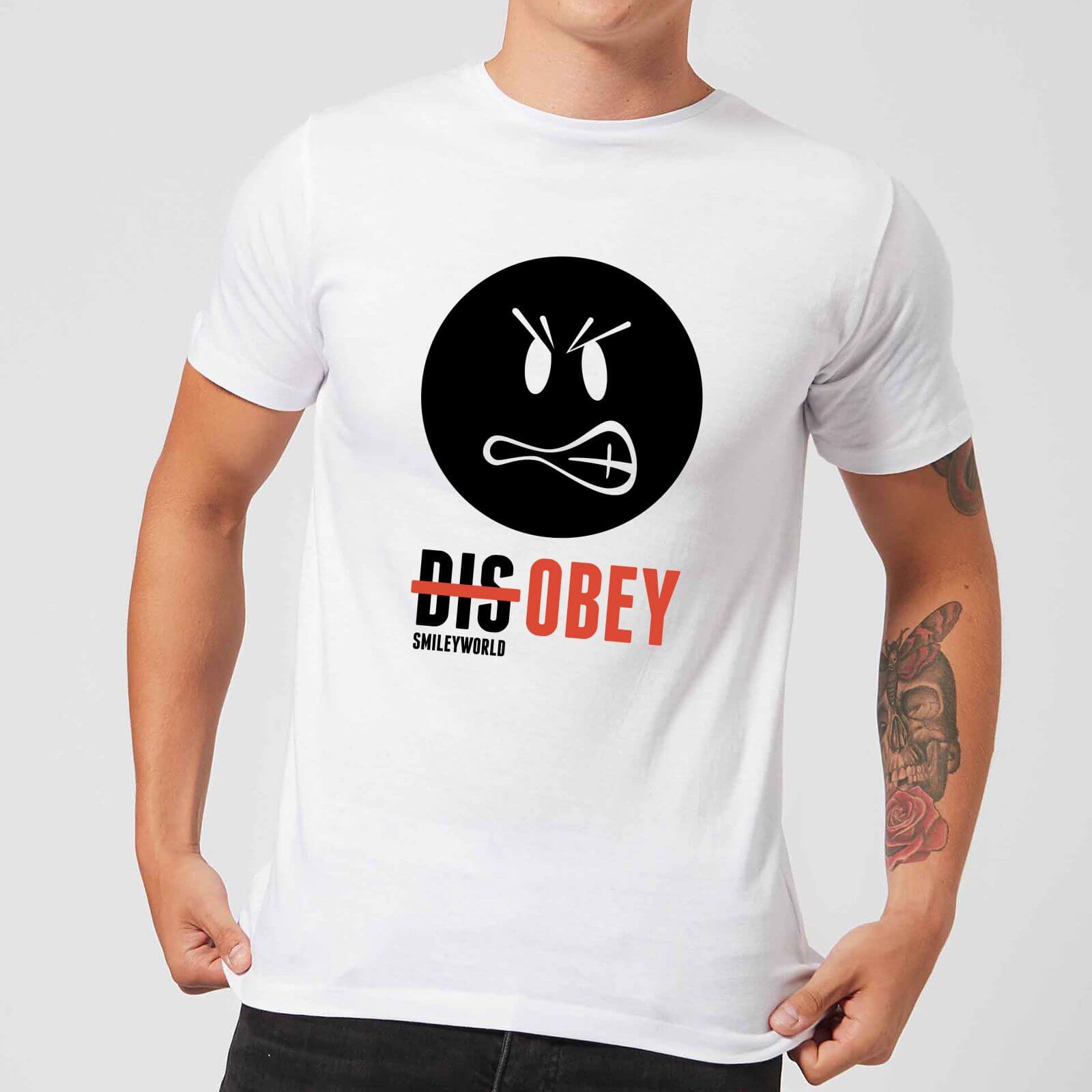 T-Shirt Homme Disobey - Smiley World - Blanc - S - Blanc