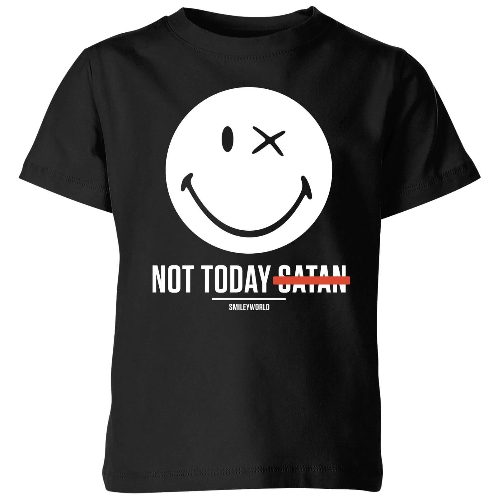 T-Shirt Enfant Not Today Satan - Smiley World - Noir - 5-6 ans - Noir
