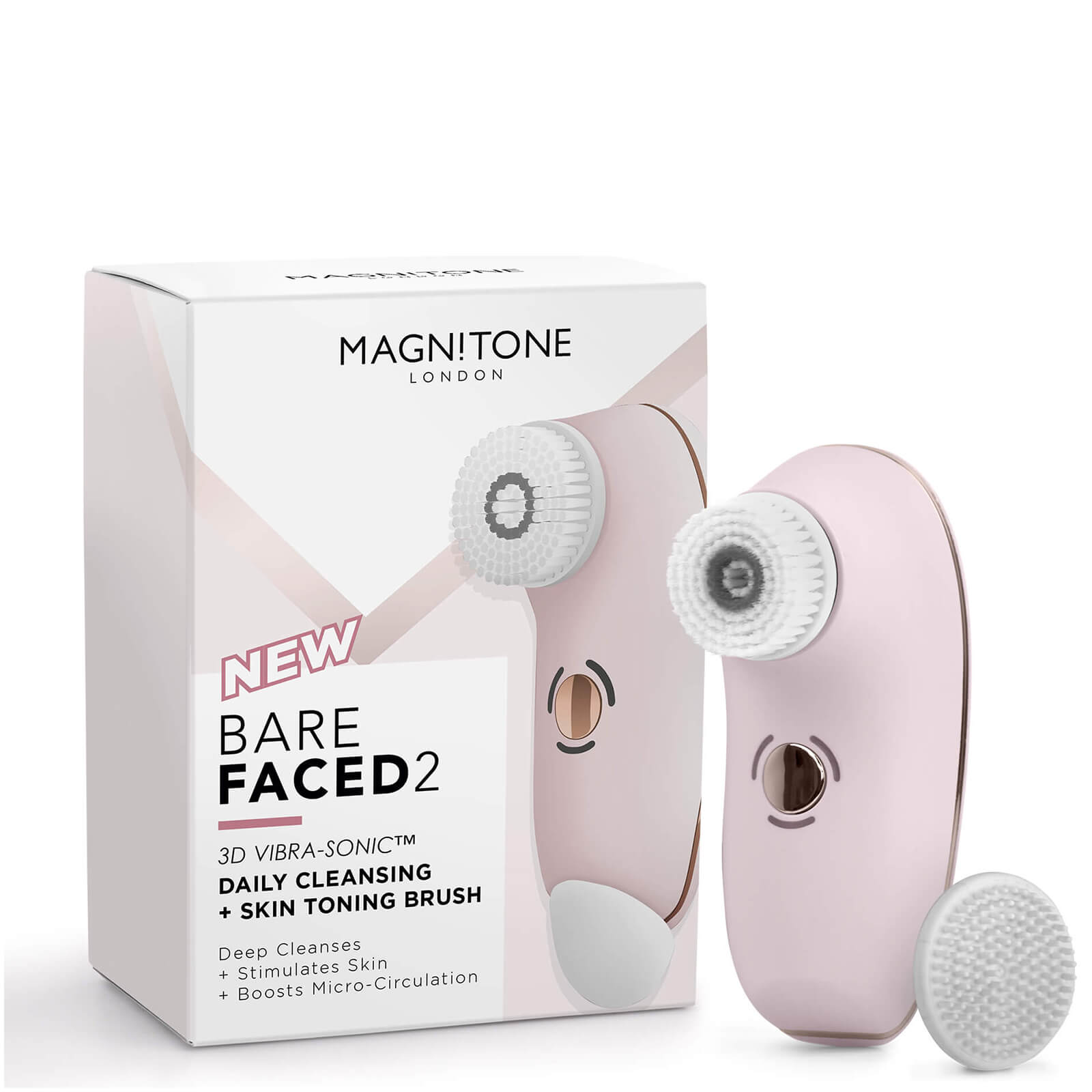 Magnitone London BareFaced 2 Daily Cleansing and Skin Toning Brush - Pink